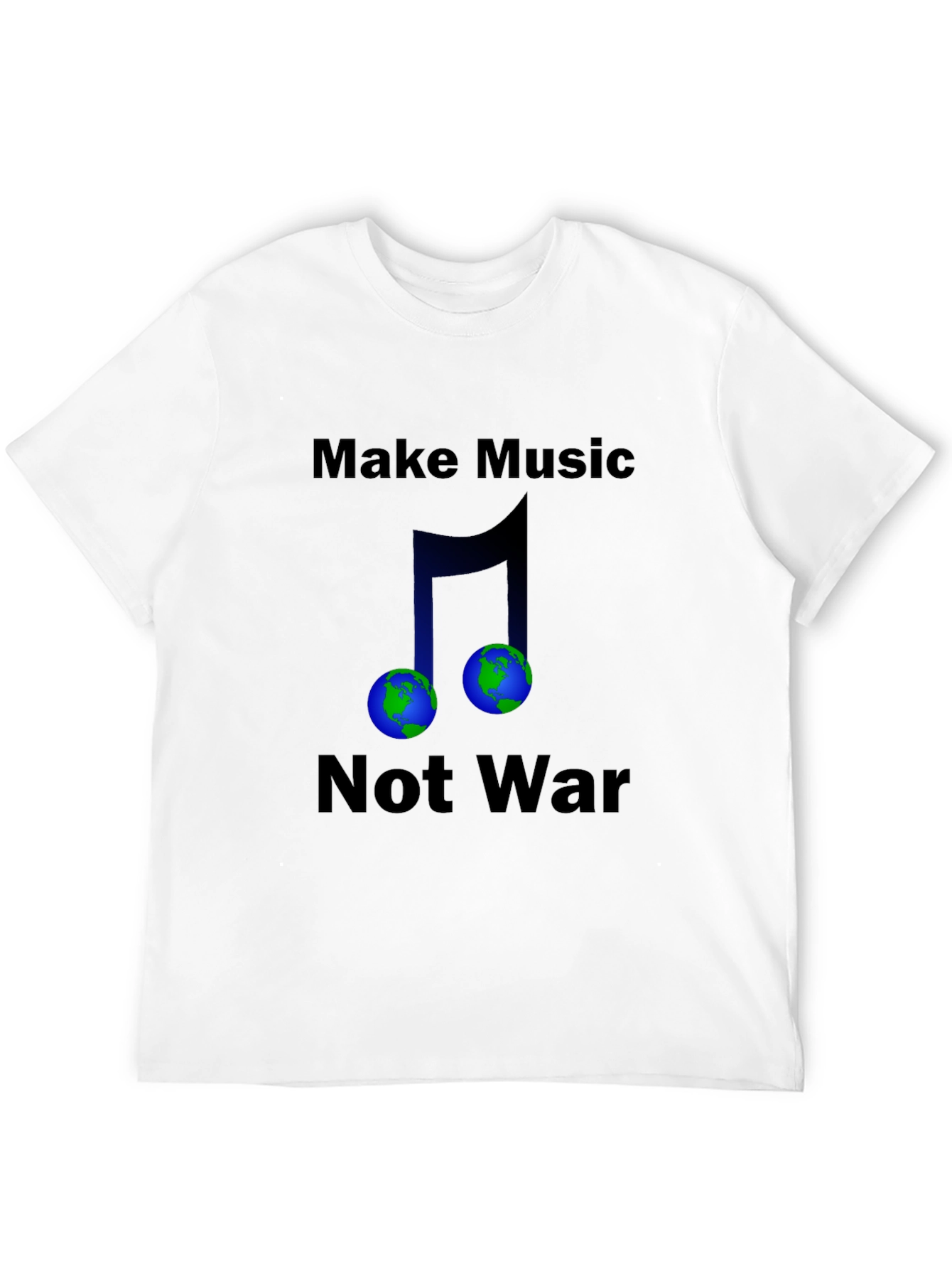 Black Make Music Not War Earth T-Shirt view 12
