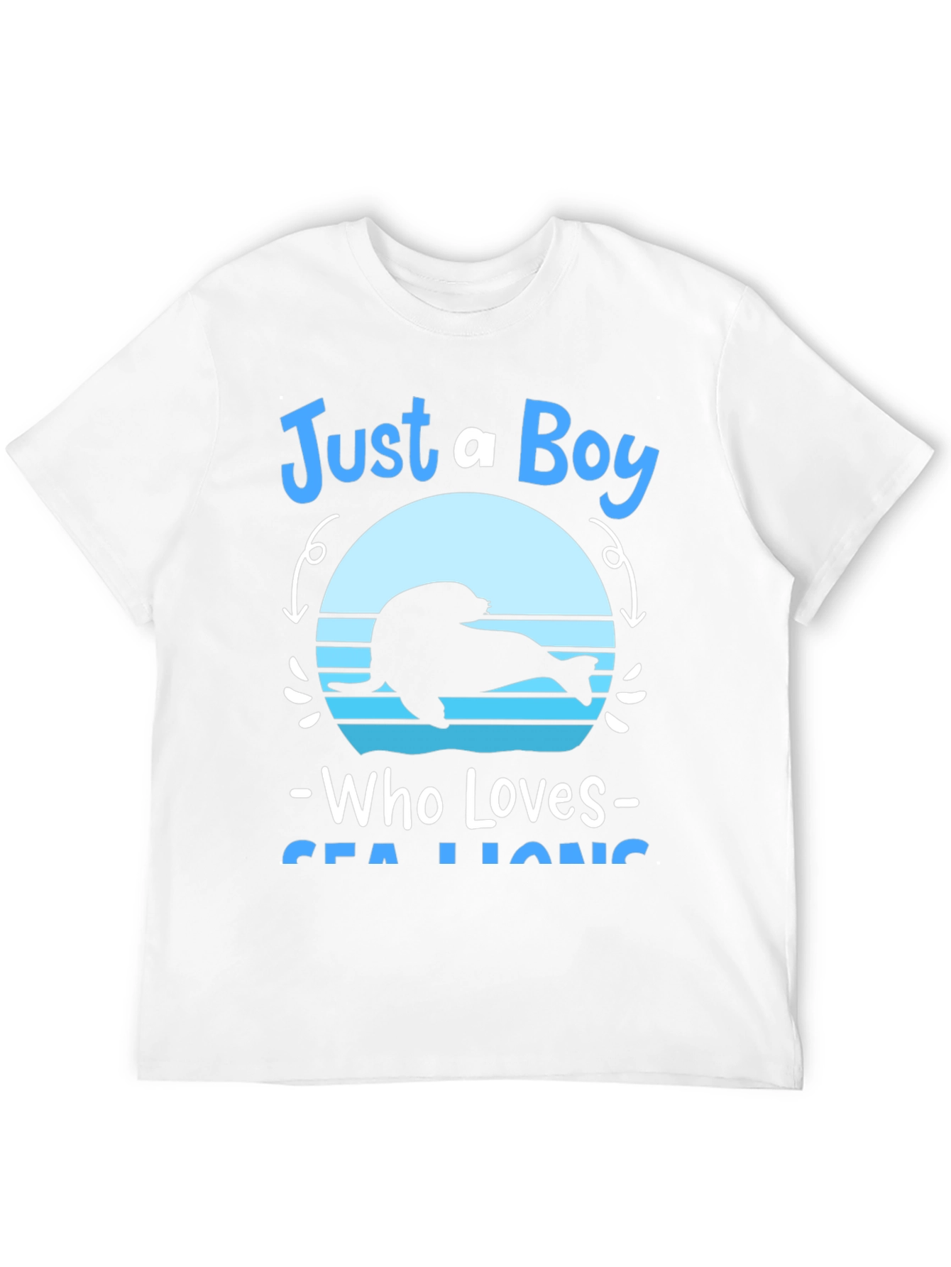 Black Just A Boy Who Loves Sea Lions Graphic Tee view 12