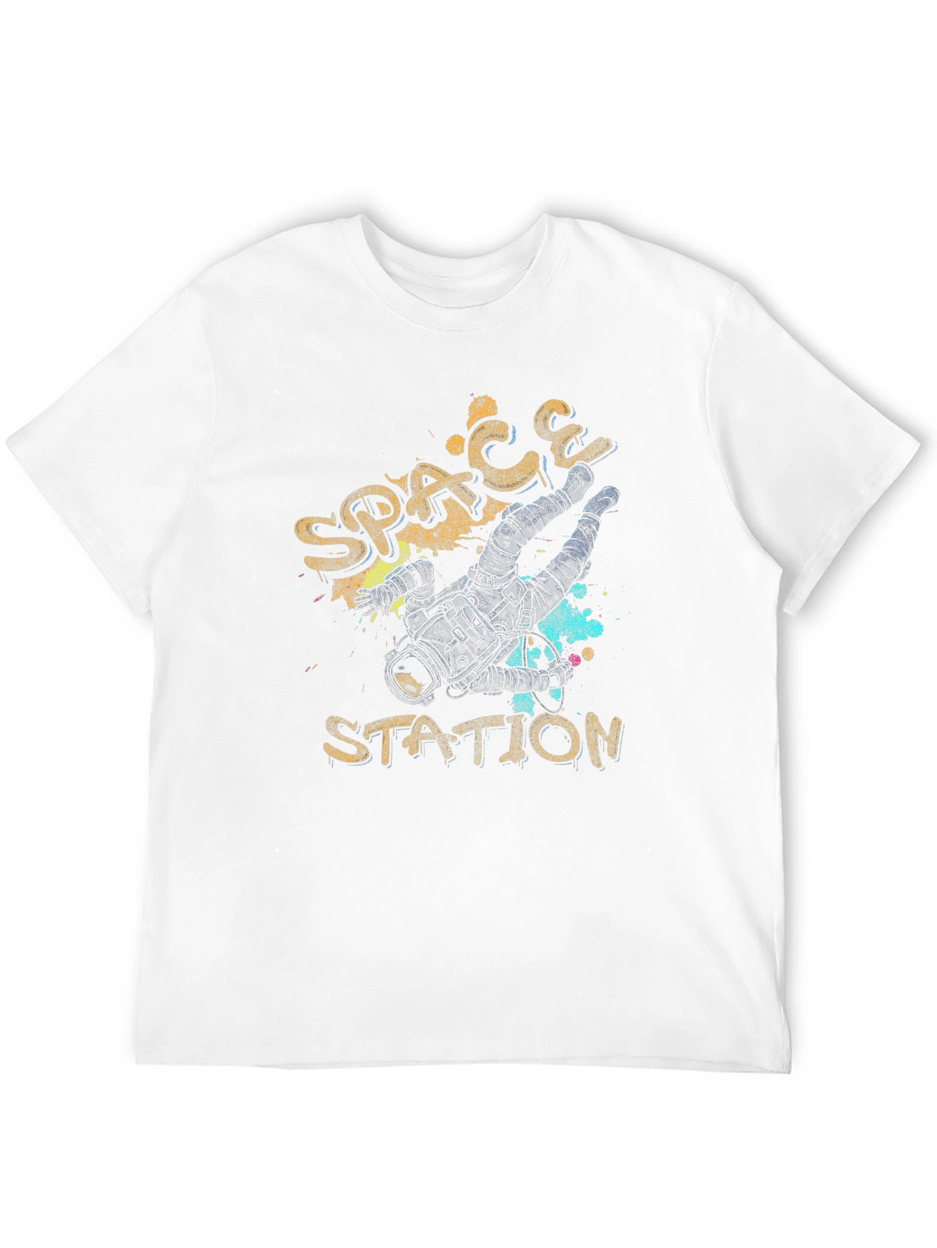 Black Space Station Astronaut T-Shirt view 12
