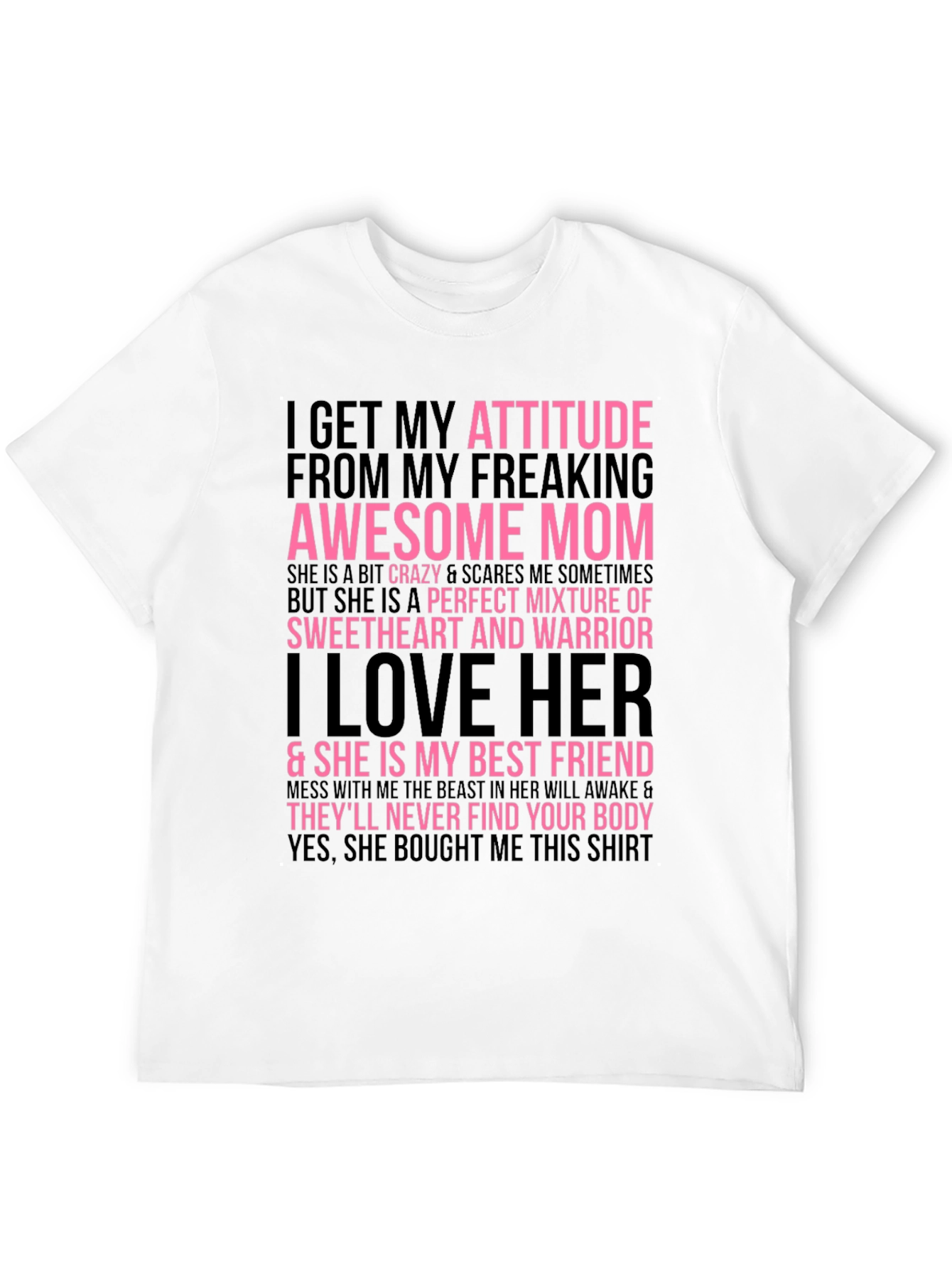 Black Awesome Mom Graphic Tee - Funny Slogan T-Shirt view 12