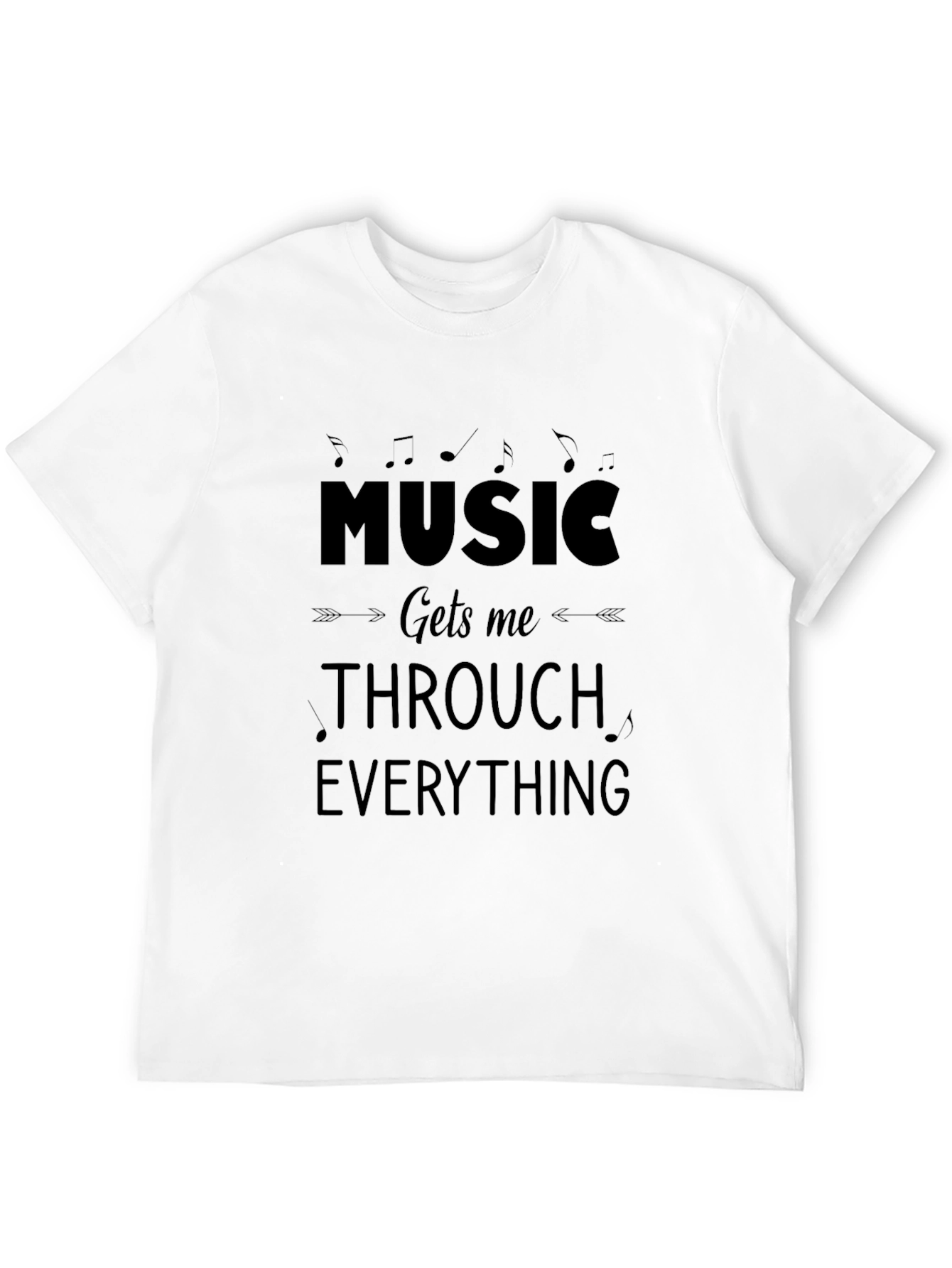 Black Music Gets Me Through Everything Black T-Shirt view 12