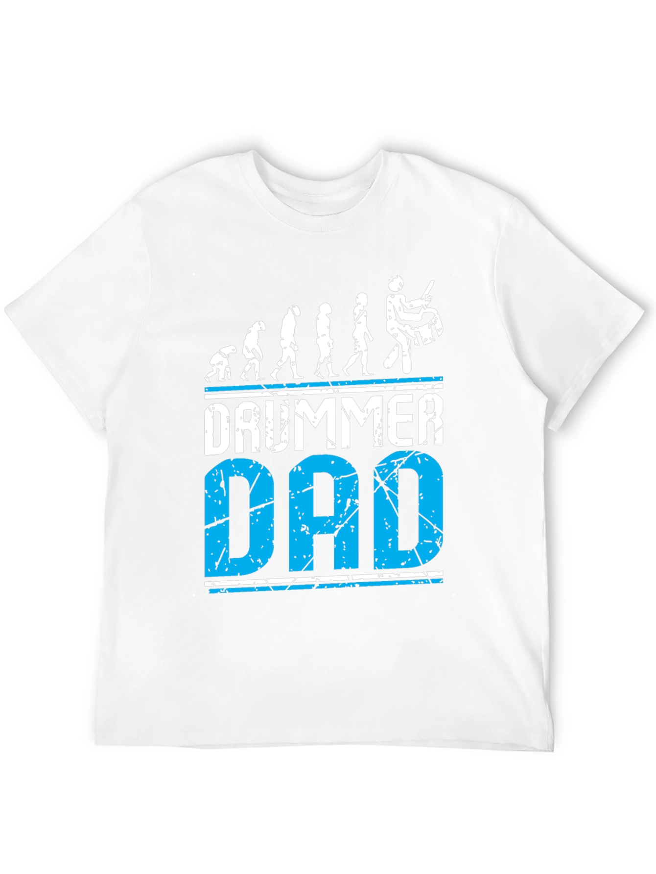 Black Drummer Dad Evolution Graphic Tee - Black Cotton T-Shirt view 12