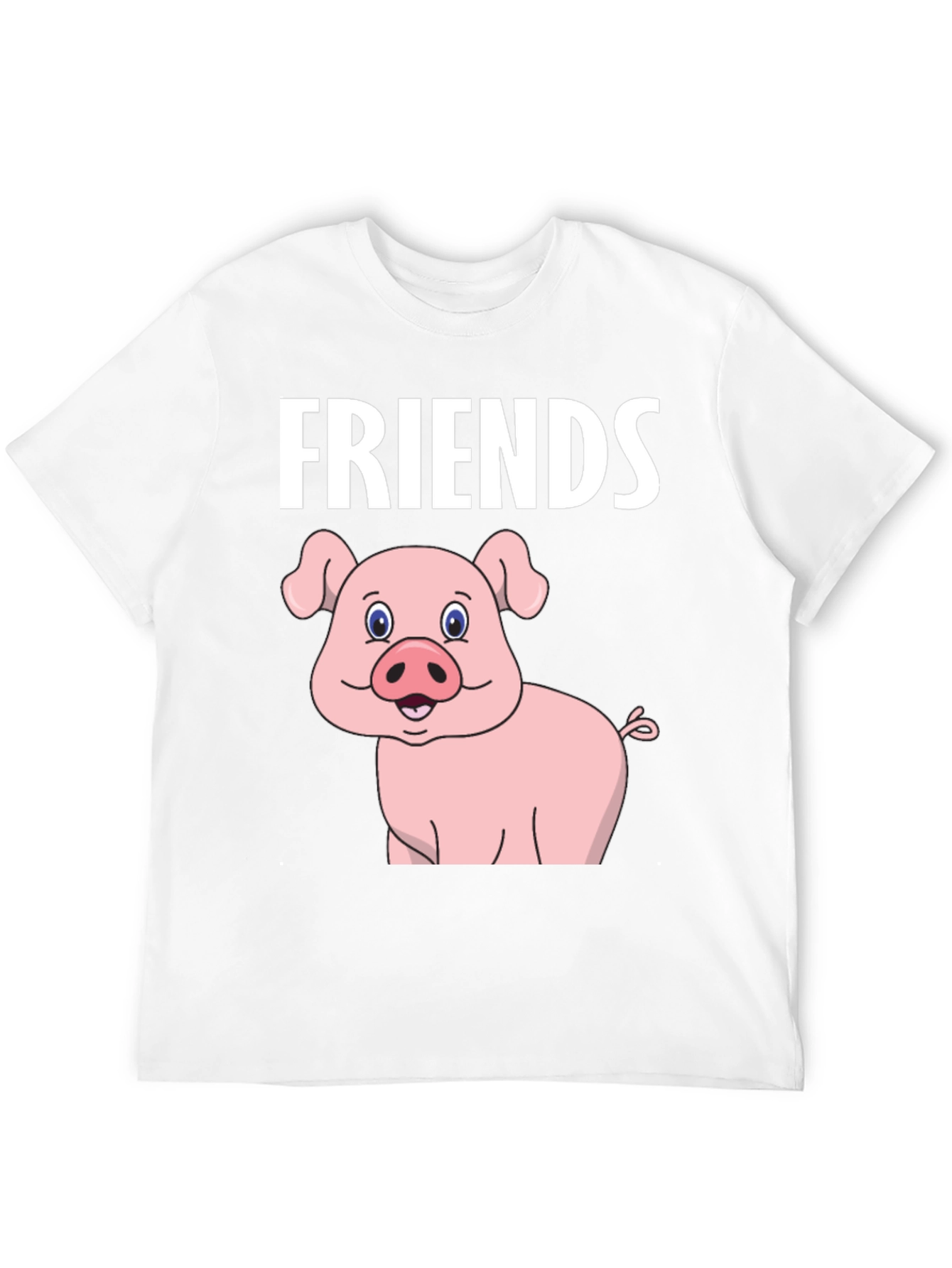 Black Friends Pig Cartoon Black Tee view 12