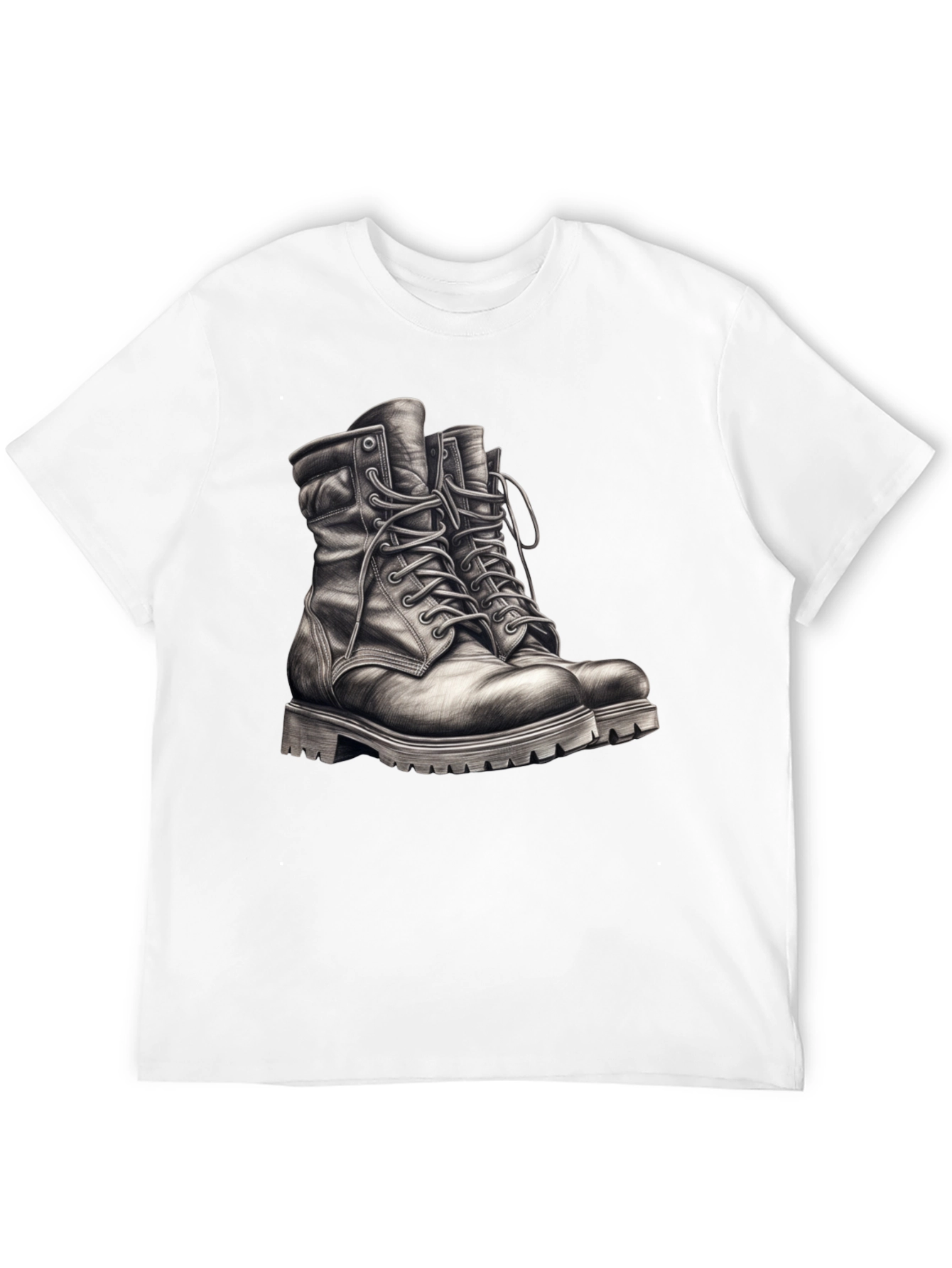 Black T-Shirt with Boots Graphic Tee - 12