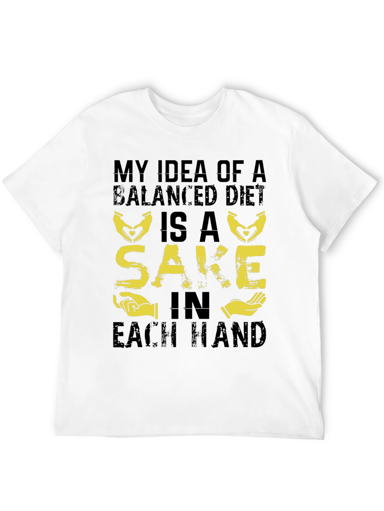Black Balanced Diet Sake Hand T-Shirt - Funny Graphic Tee view 12