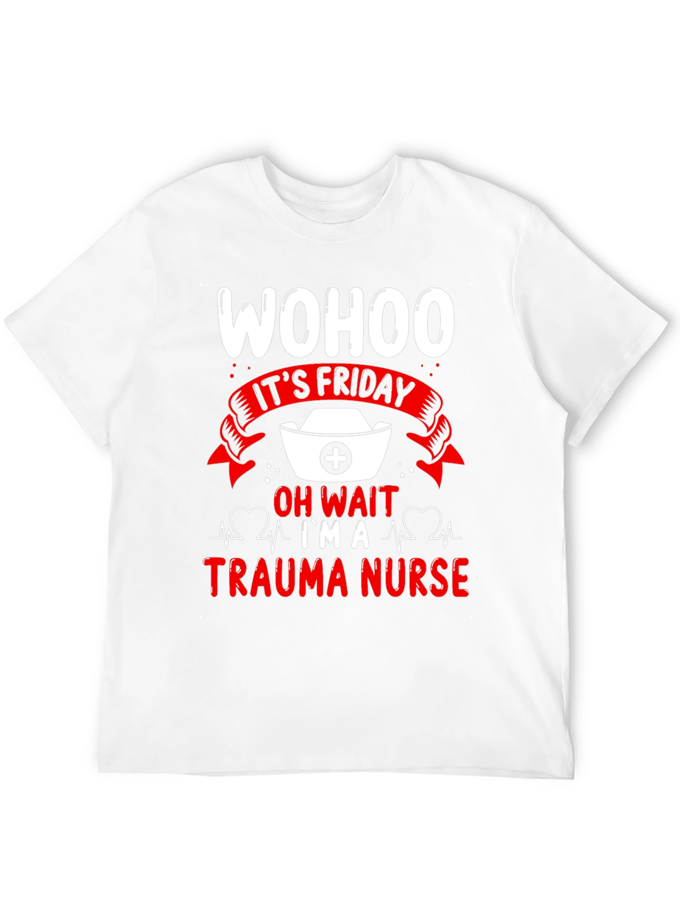 Black Trauma Nurse Friday T-Shirt view 12