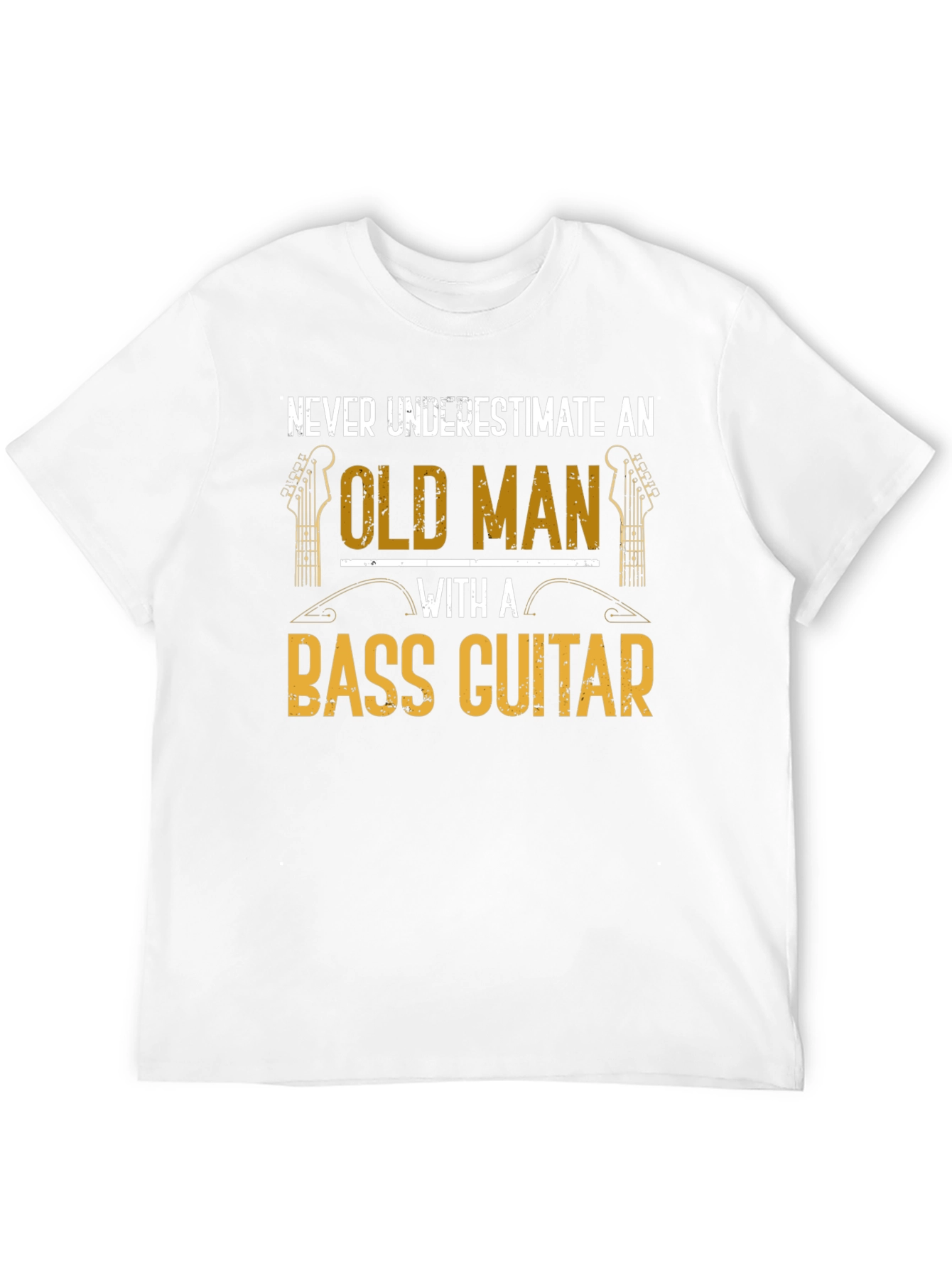 Black Old Man Bass Guitar T-Shirt - Musician Gift view 12