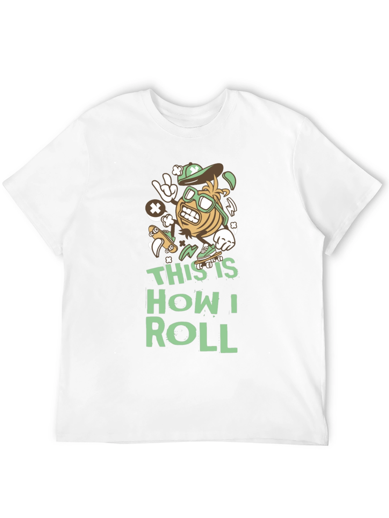 Black This Is How I Roll T-Shirt - Funny Skater Cartoon view 12