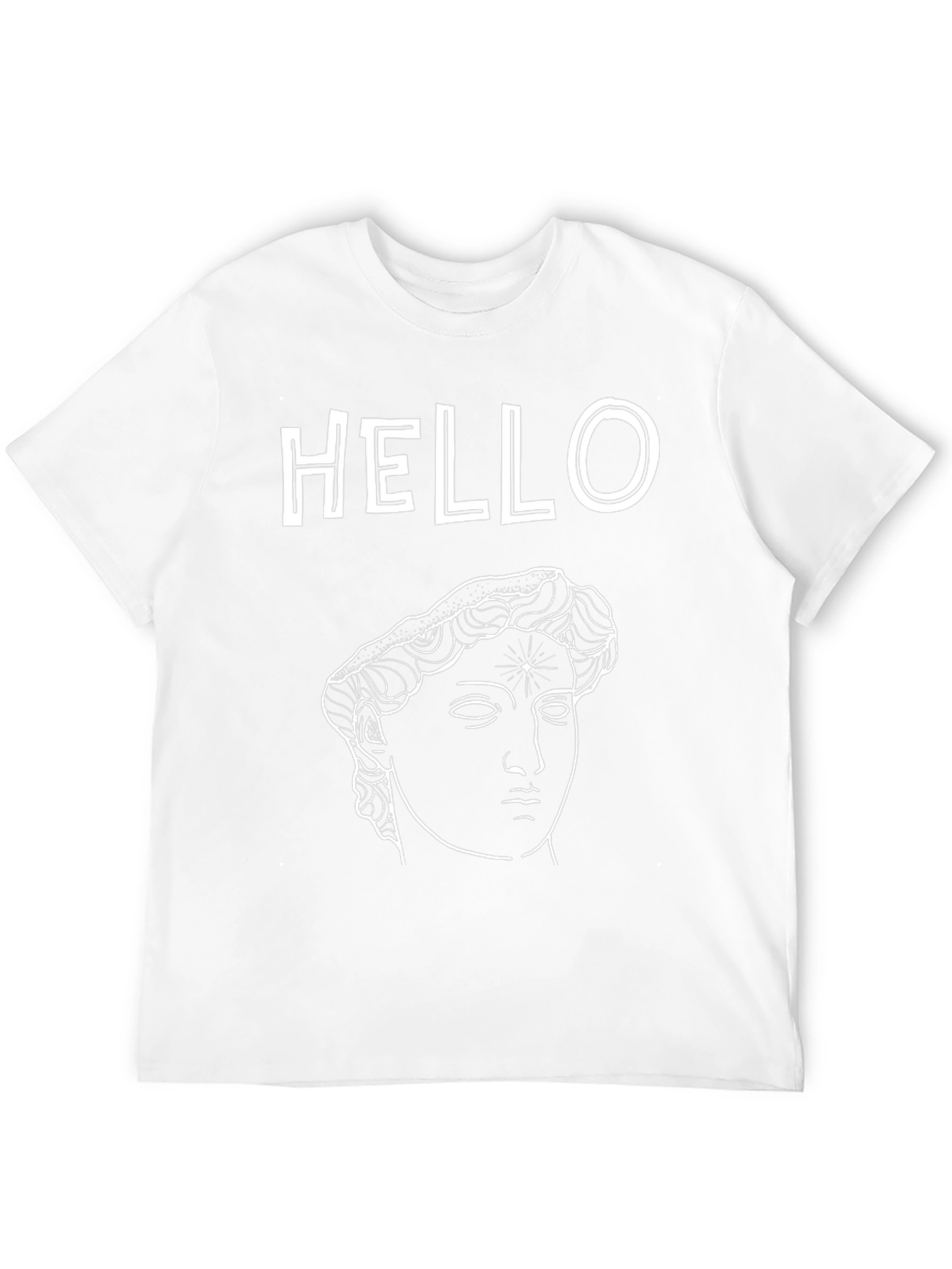 Black Hello Statue Graphic Tee - Trendy Black T-Shirt view 12