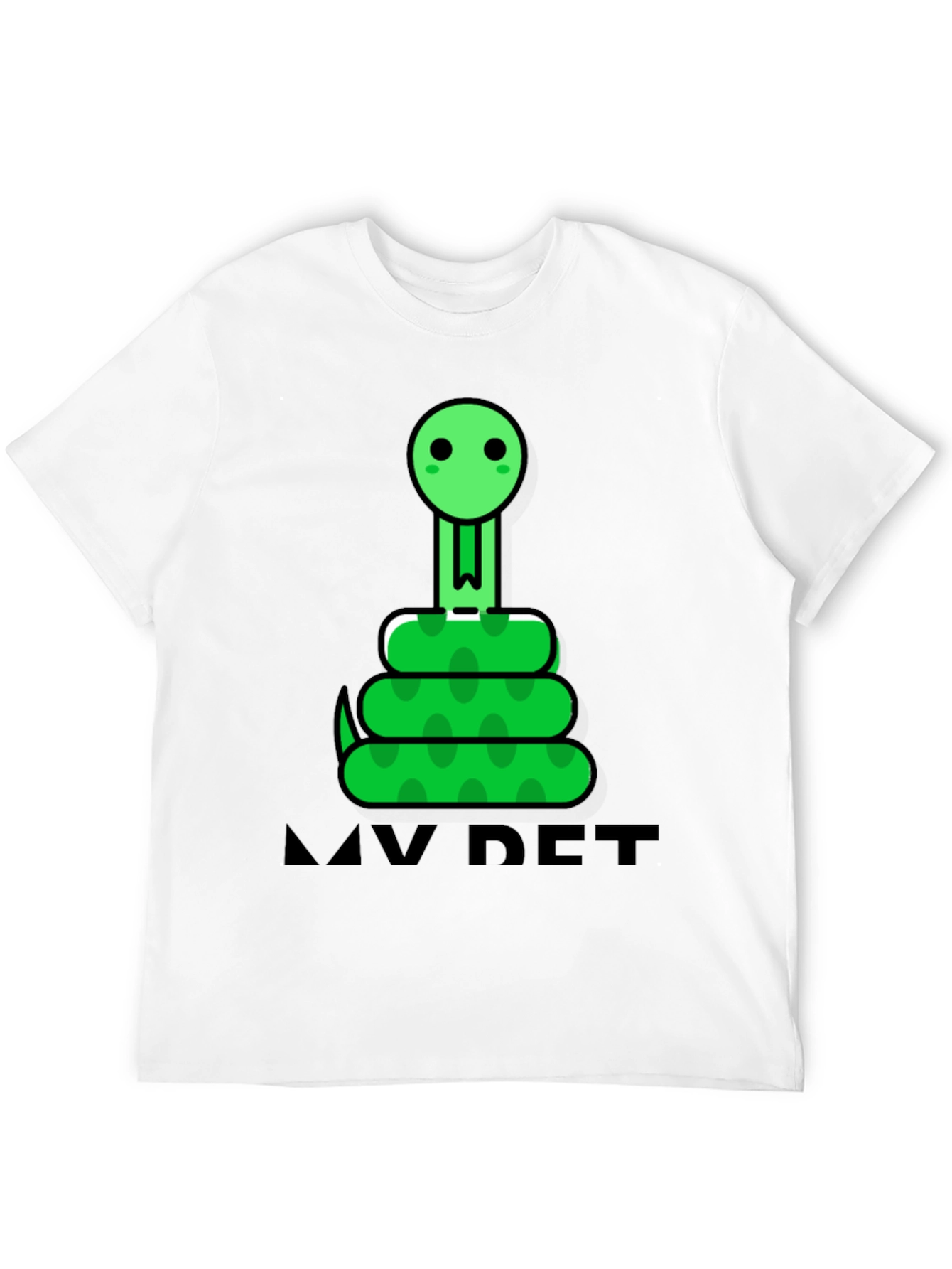 Black Cute Cartoon Snake Graphic Tee - "My Pet" view 12