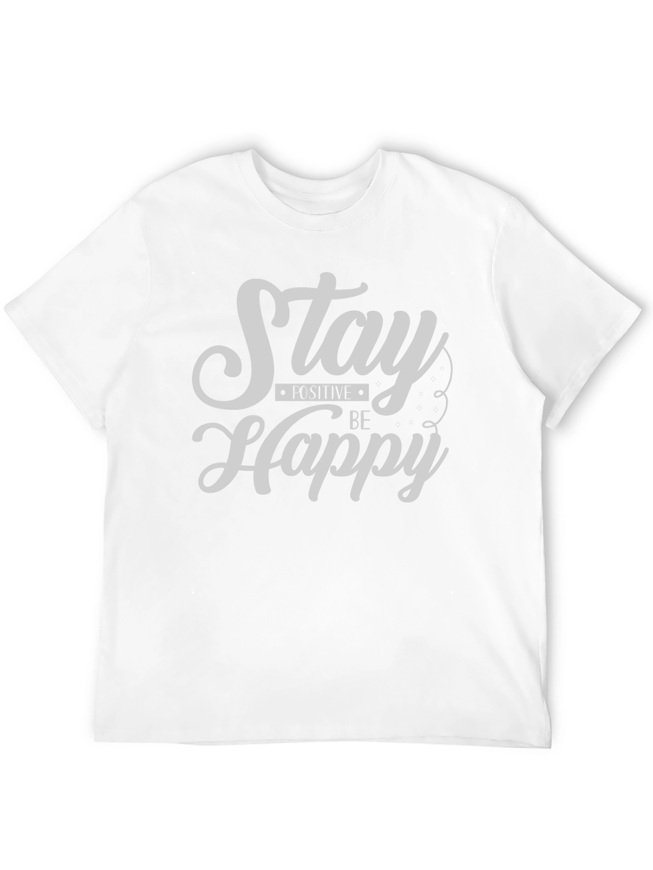 Black Stay Positive Be Happy Graphic Tee - Black view 12