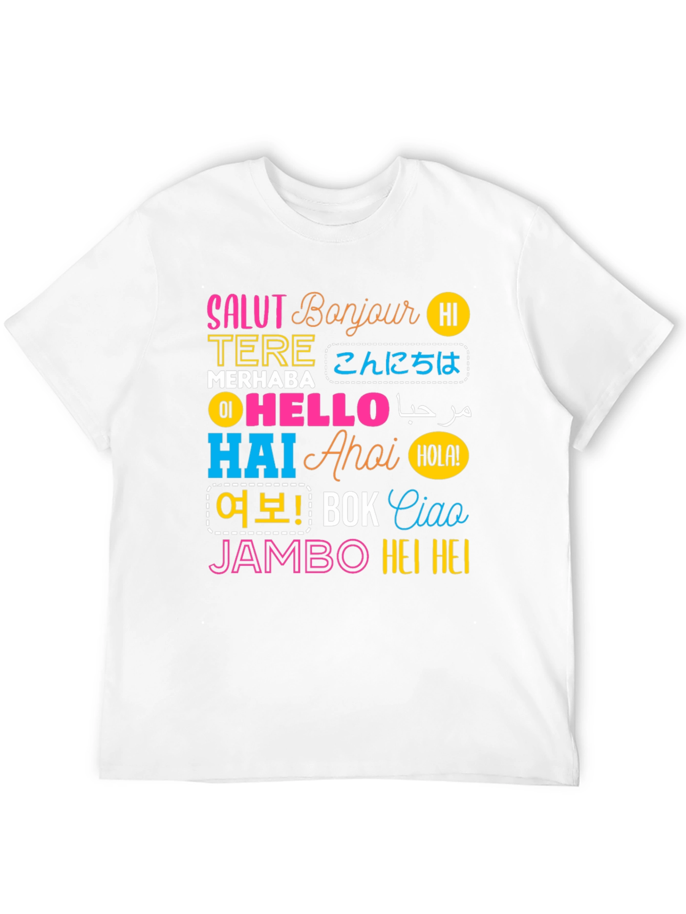 World Hello T-Shirt: Multilingual Greetings - 12