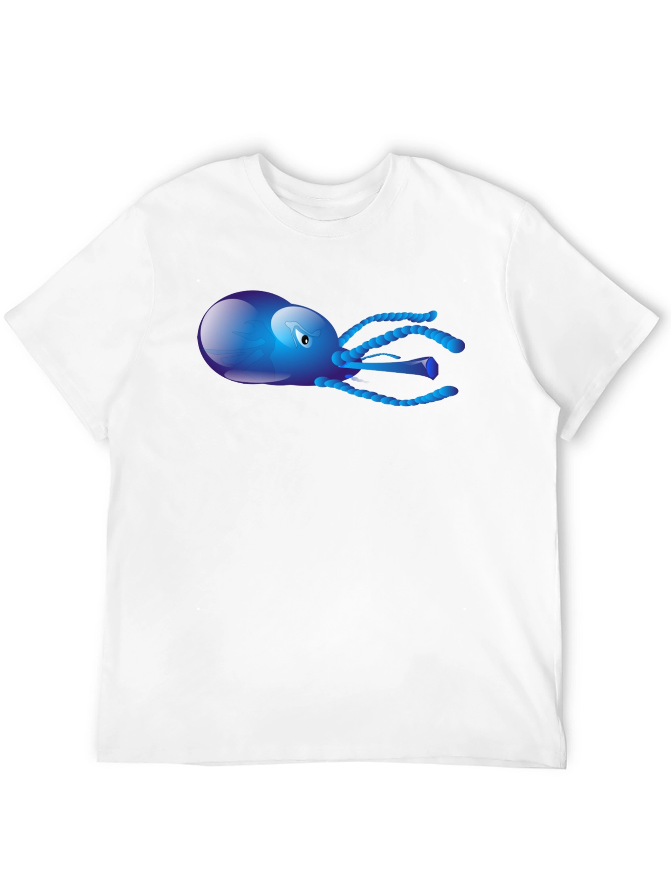 Black Blue Octopus Graphic Tee - Men's Black T-Shirt view 12