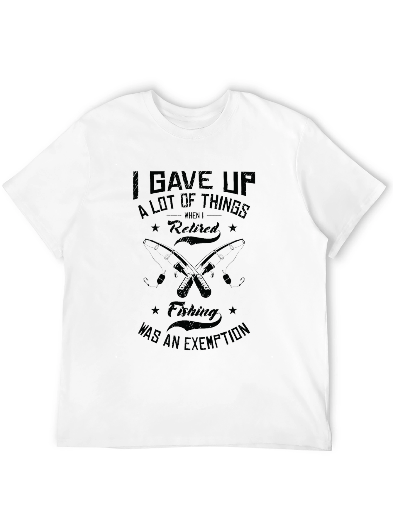 Black Retired Fishing Exemption T-Shirt view 12