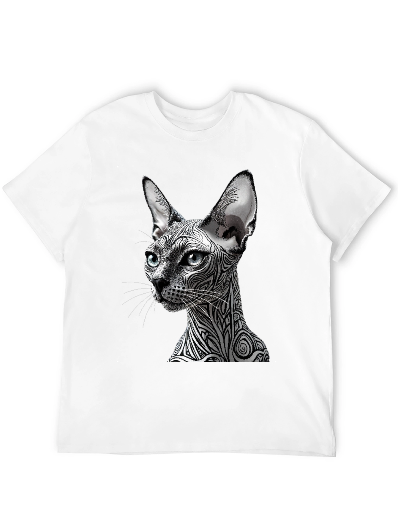 Black Unique Cat Graphic T-Shirt - Stylish Black Tee view 12