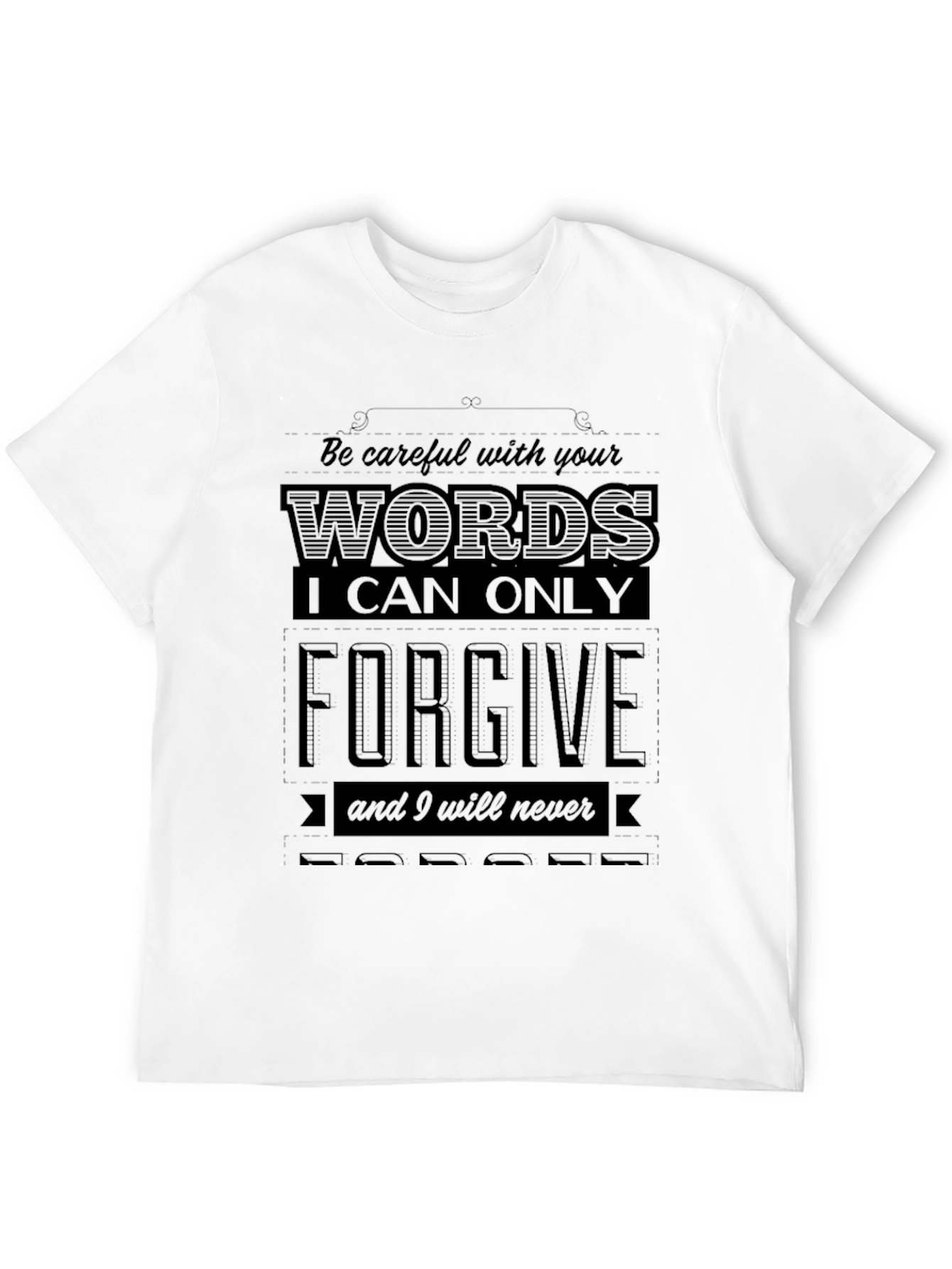 Black Be Careful With Your Words Graphic Tee view 12