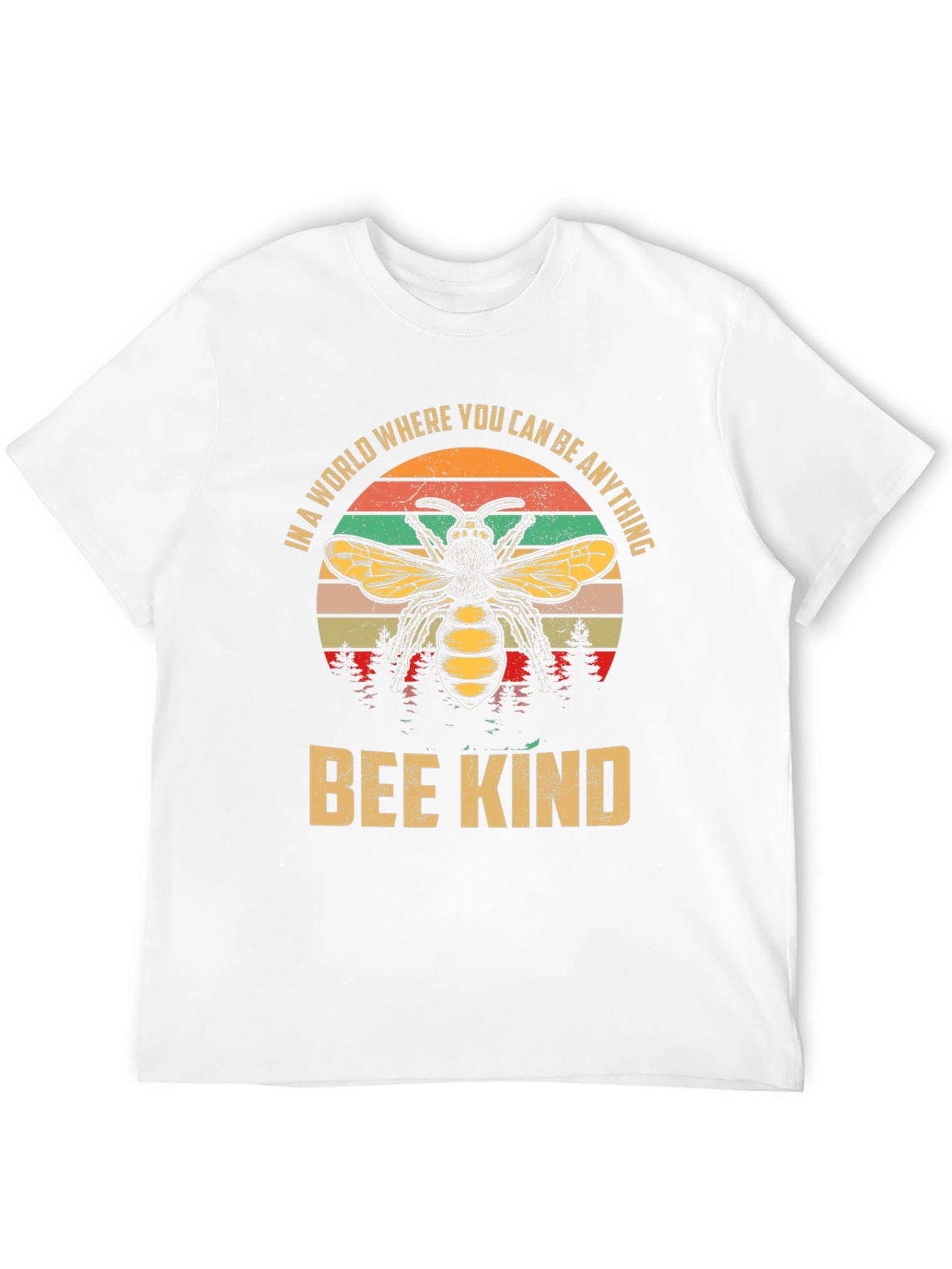 Black Bee Kind Graphic Tee - Trendy Casual Top view 12