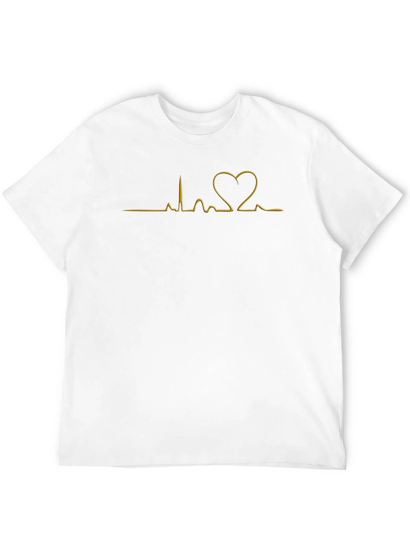 Black Heartbeat Heart Love Graphic Tee - Black T-Shirt view 12