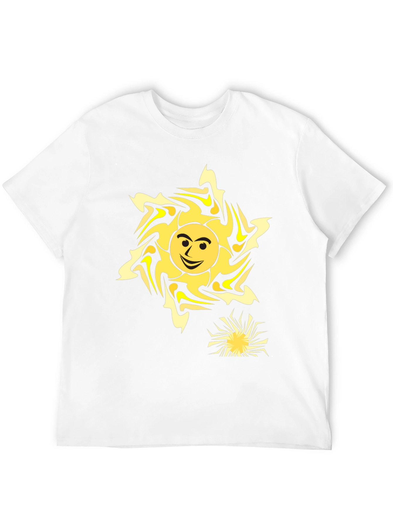 Black Smiling Sun Graphic Tee - Black Cotton Comfort view 12