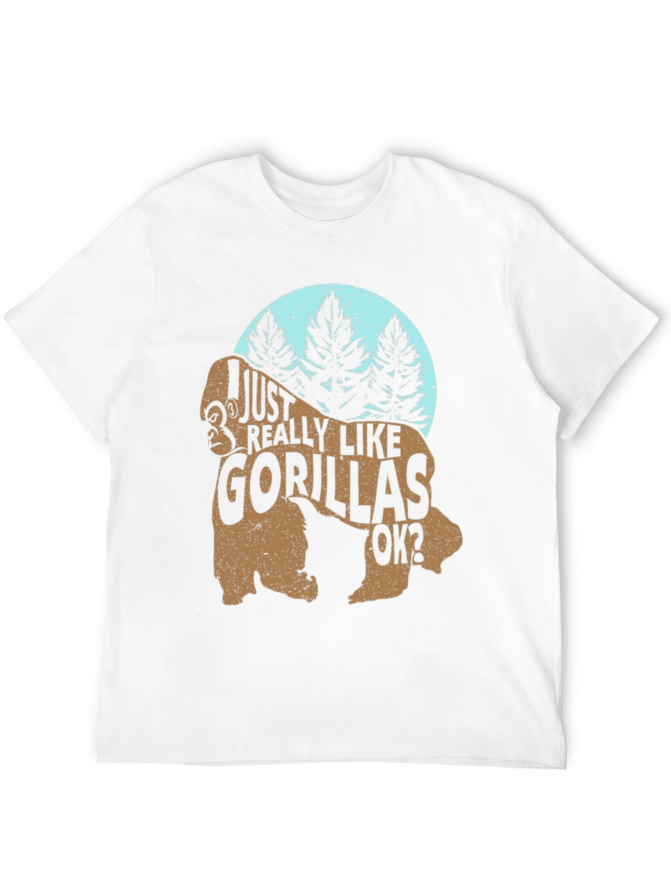 Black I Just Really Like Gorillas OK? Funny Gorilla T-Shirt view 12