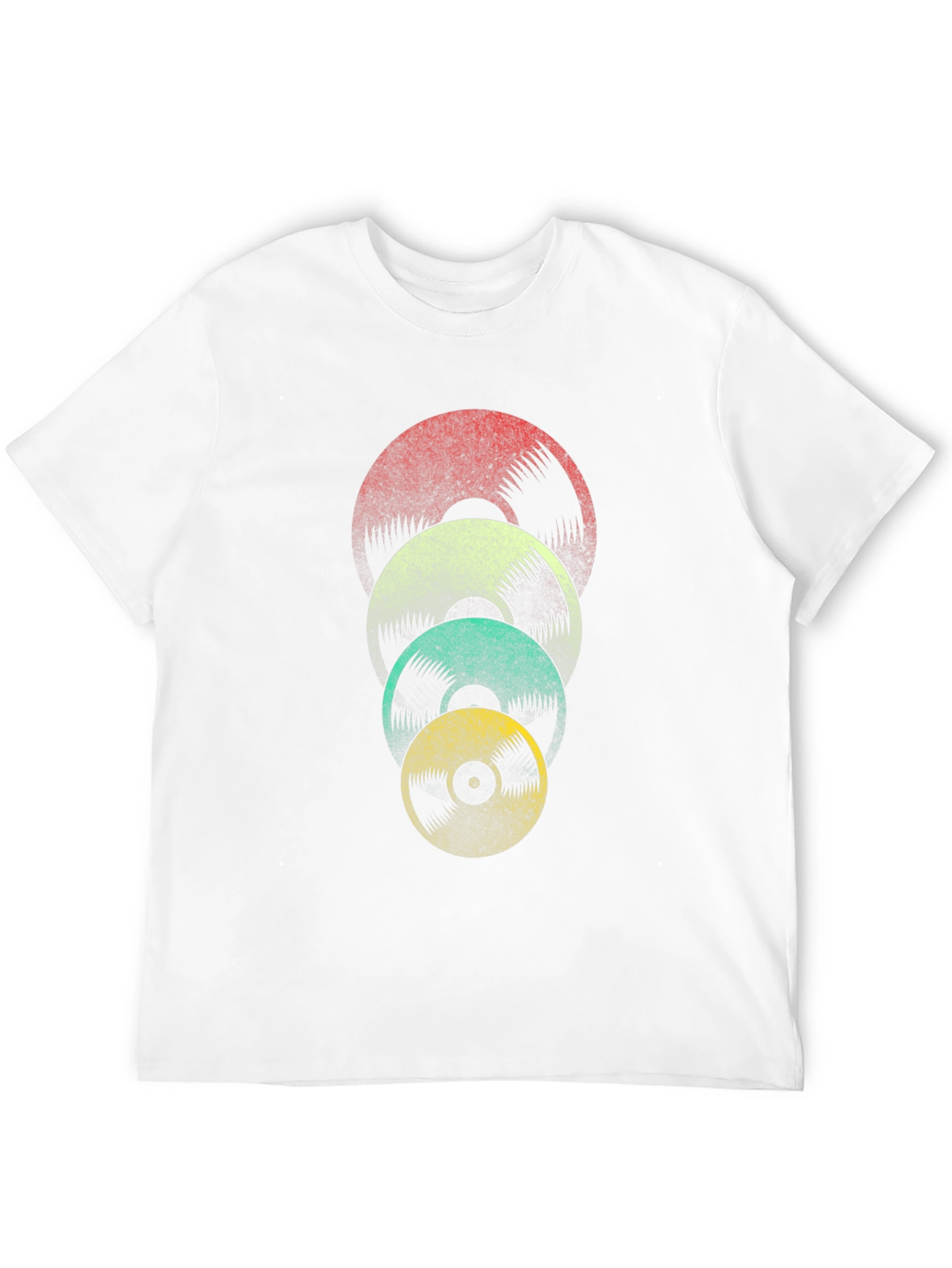 Black Retro Vinyl Record Stack Graphic Tee - Black view 12