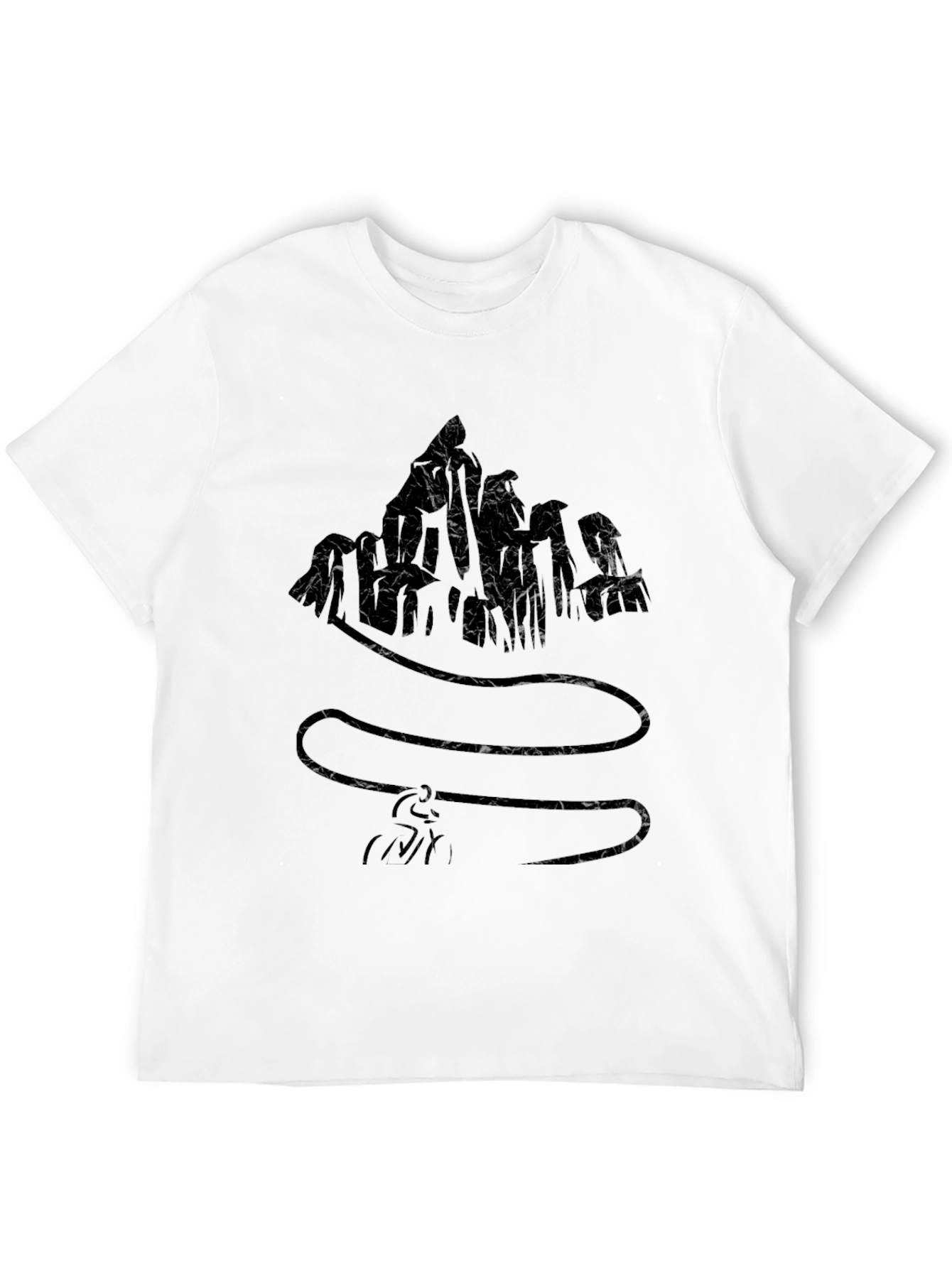 Black Textured Graphic Black T-Shirt view 12