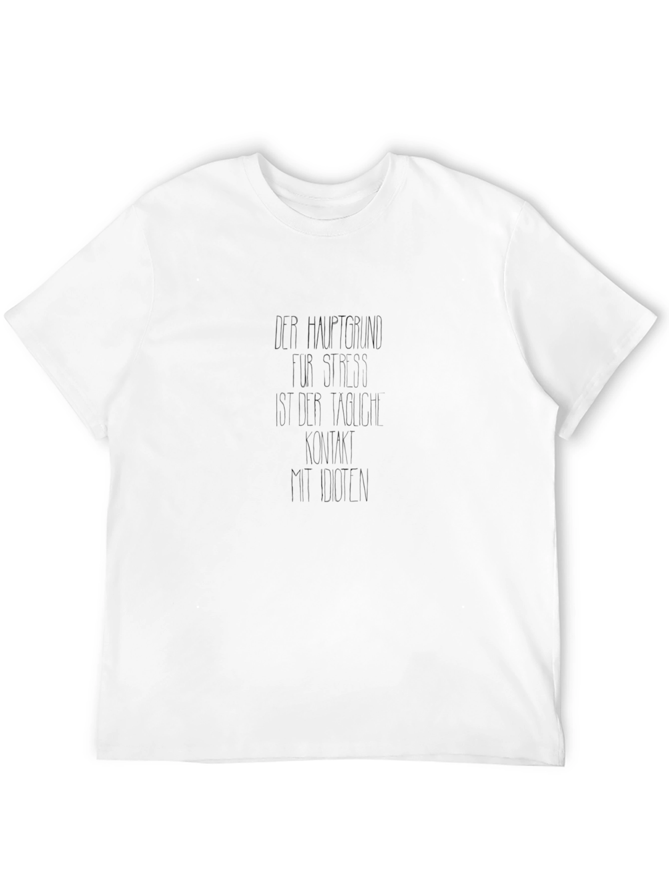 Black Humorous Black T-Shirt: Stress & Idiots view 12