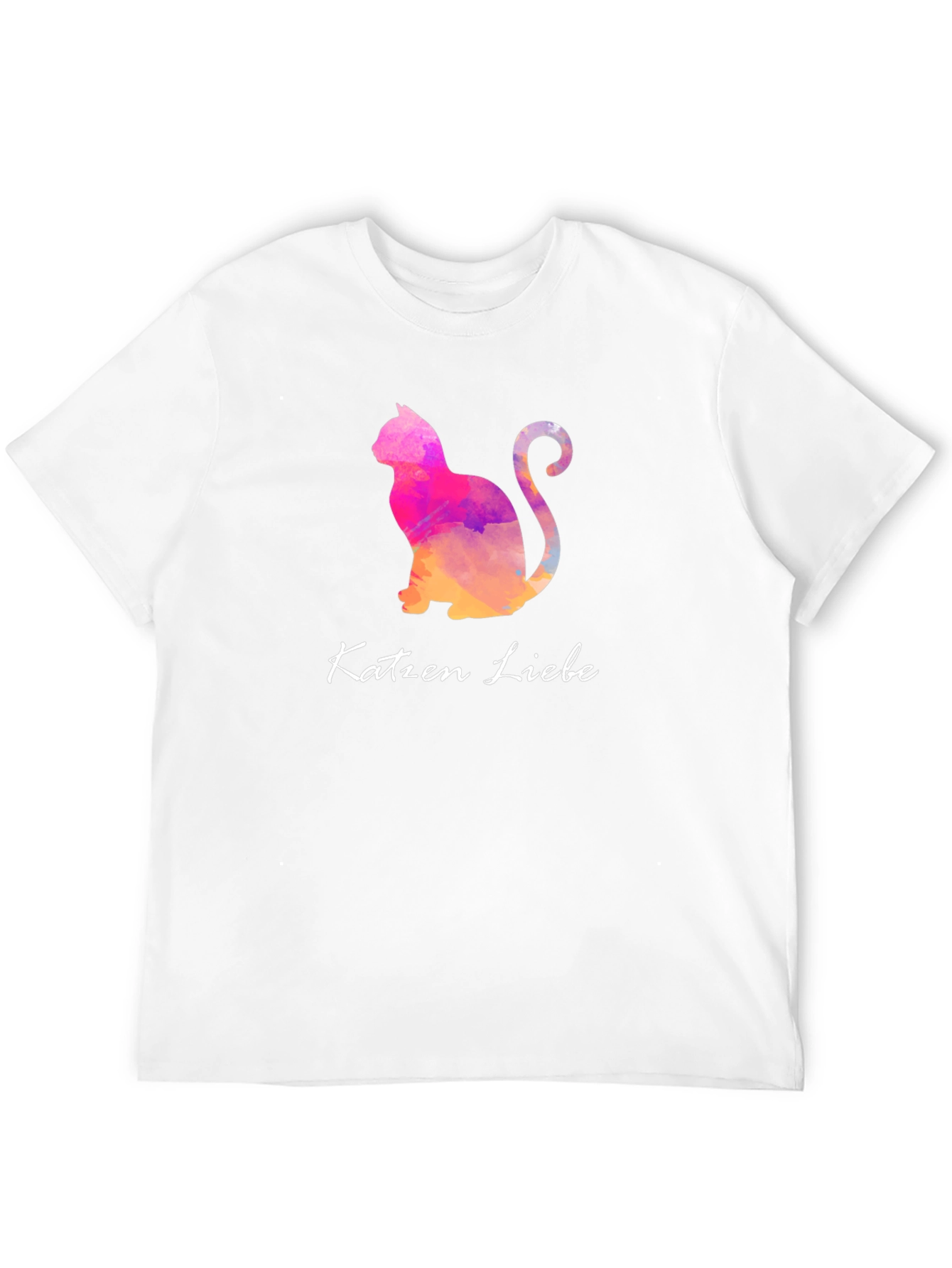 Black Cat Lover T-Shirt - Katzen Liebe Watercolor view 12