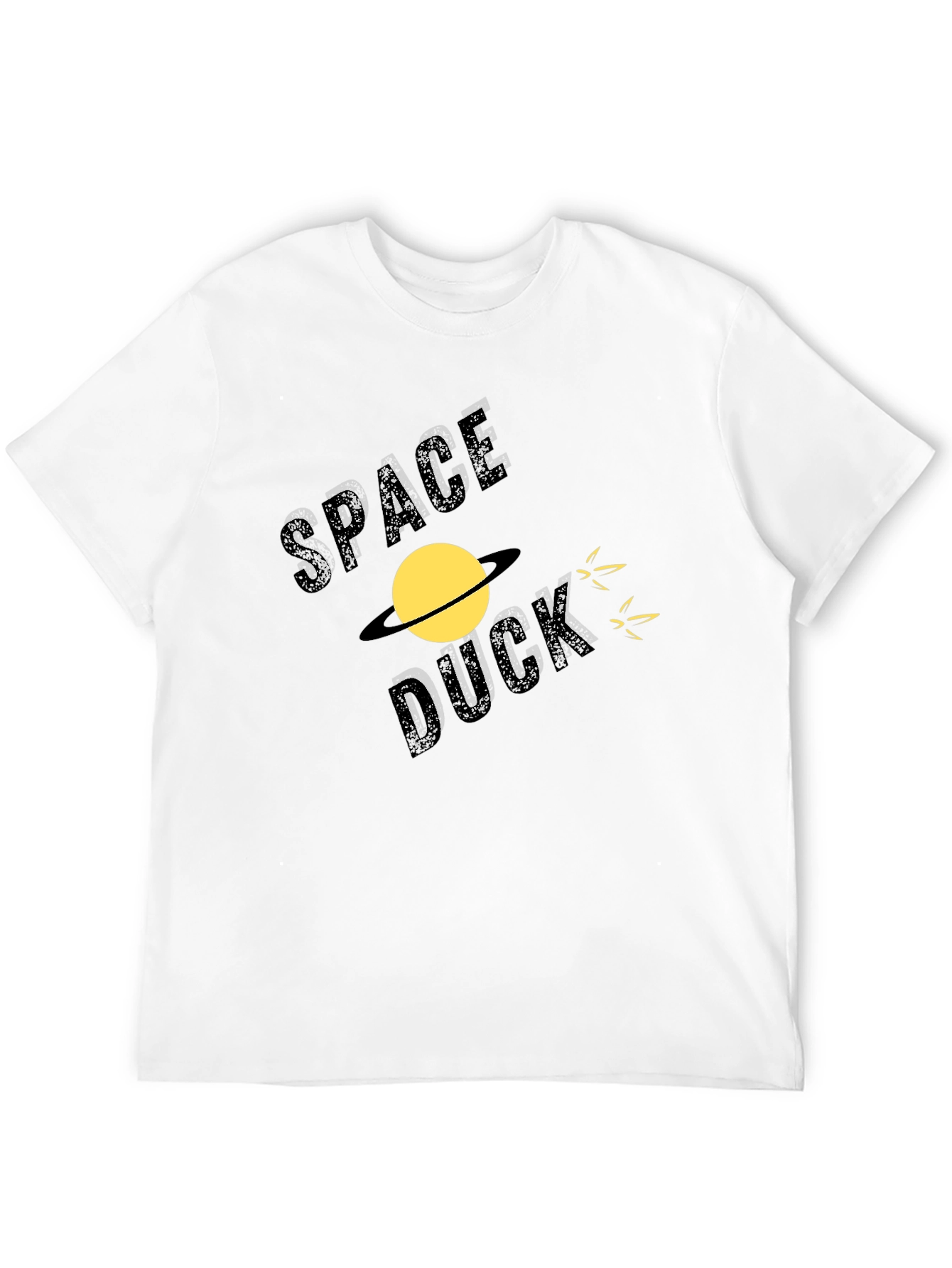 Black Space Duck T-Shirt - Novelty Graphic Tee view 12