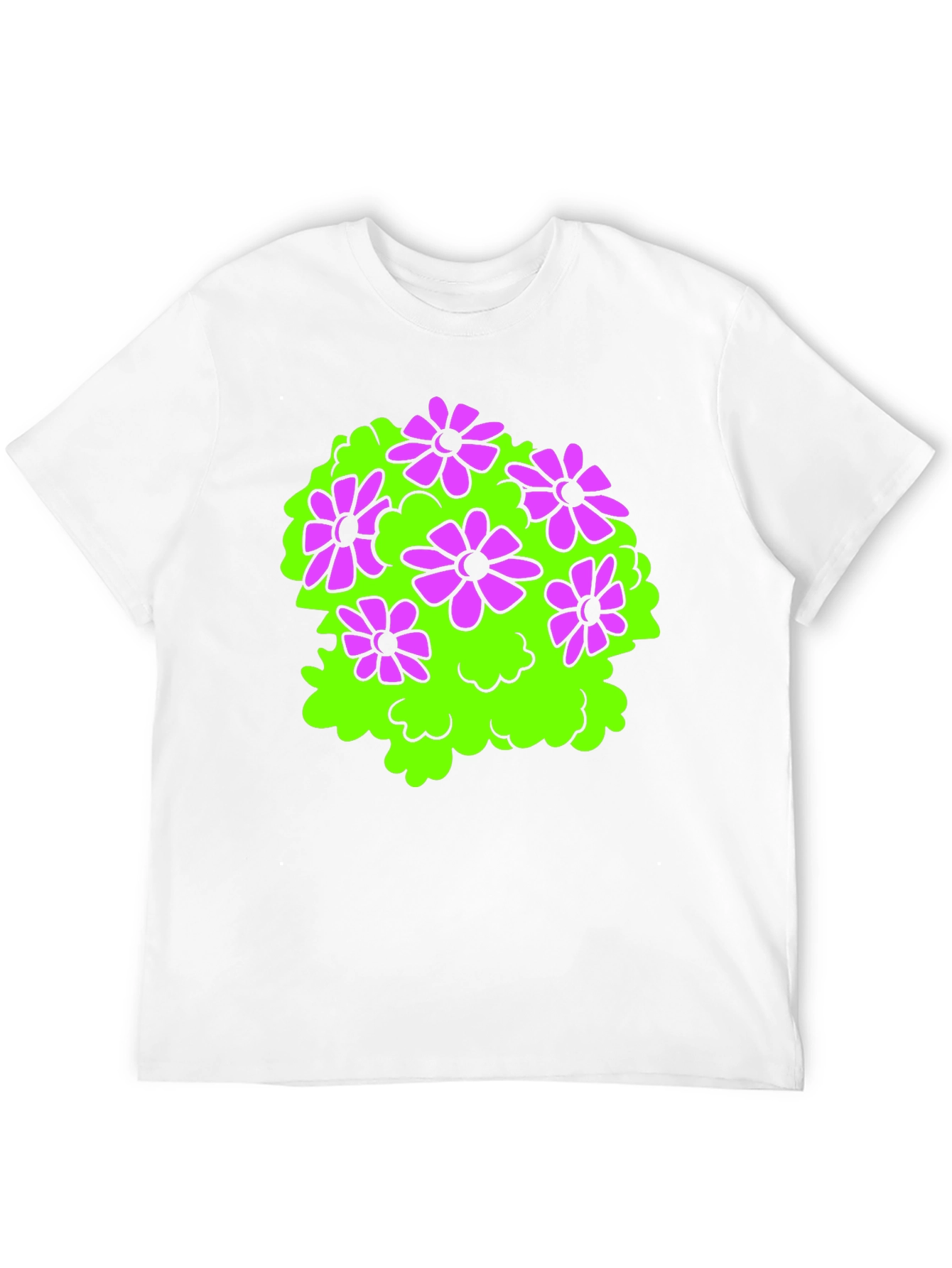 Black Black T-Shirt with Floral Bush Design view 12