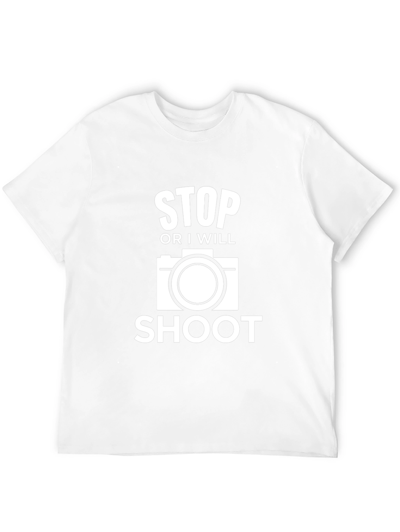 Black Stop or I Will Shoot - Camera Graphic T-Shirt view 12
