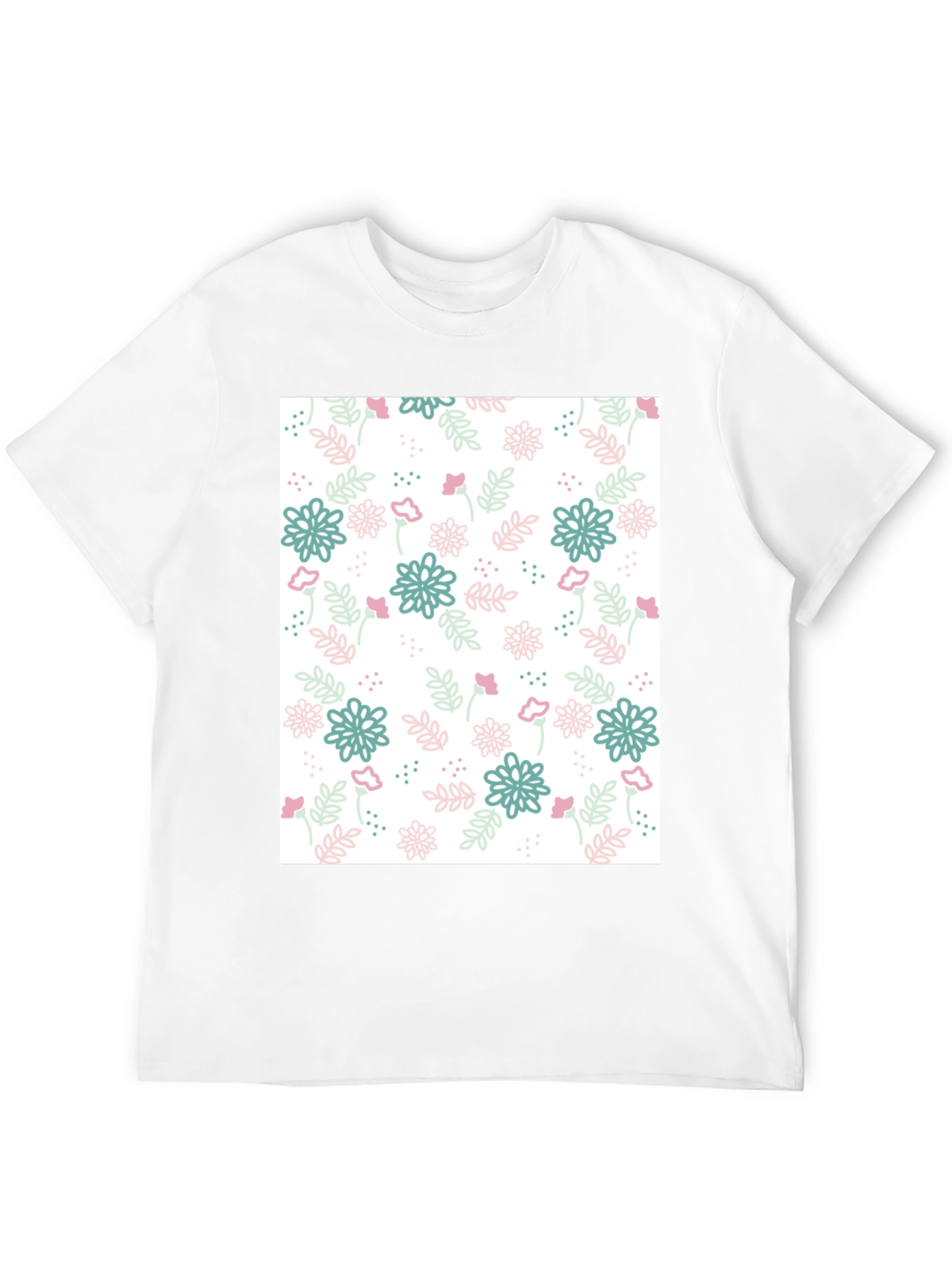 Black Floral Pattern Black T-Shirt - Stylish Casual Wear view 12