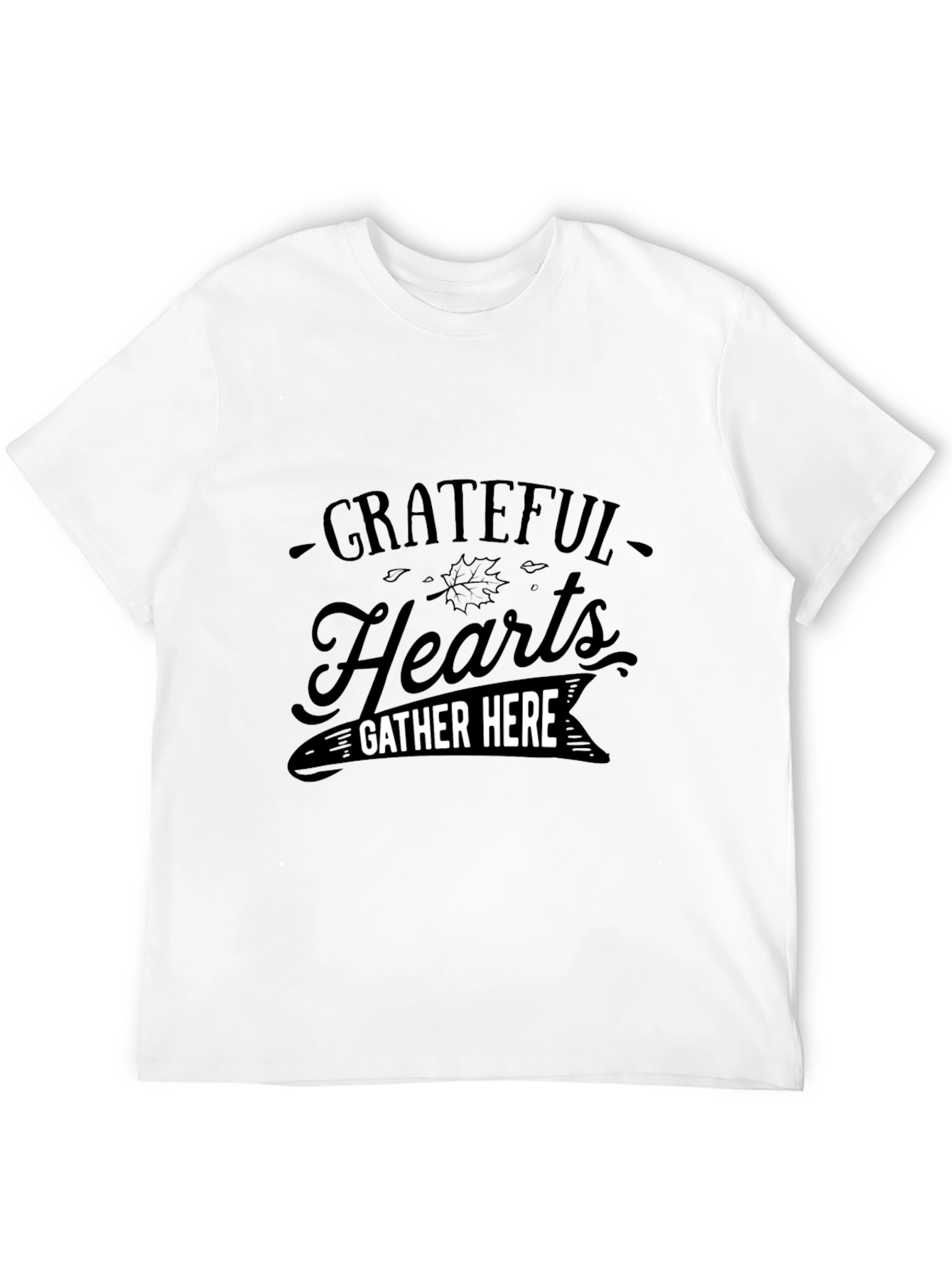 Black Grateful Hearts Gather Here Black T-Shirt view 12