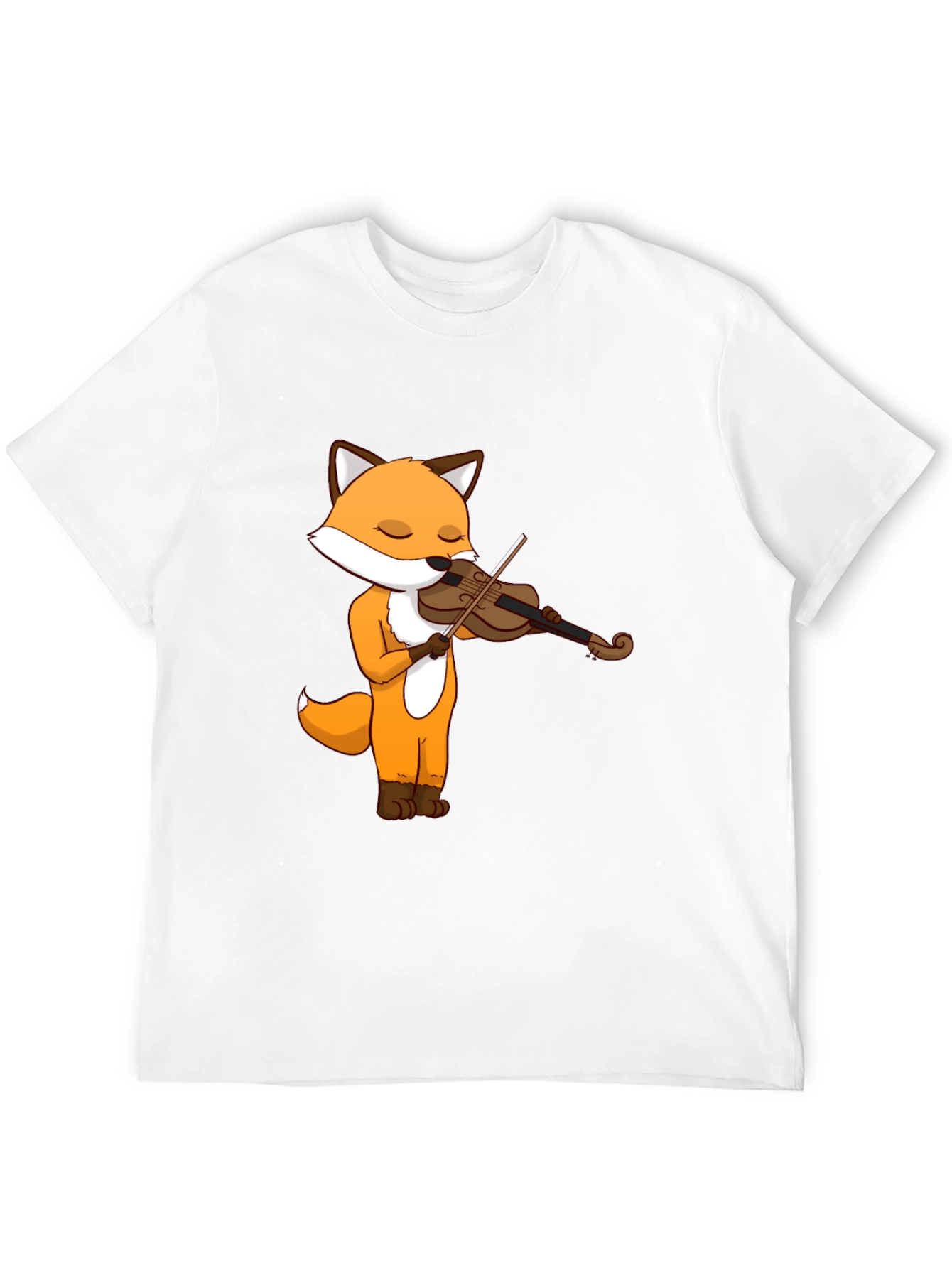 Black Fox Violinist Graphic Tee - Unisex Cotton T-Shirt view 12