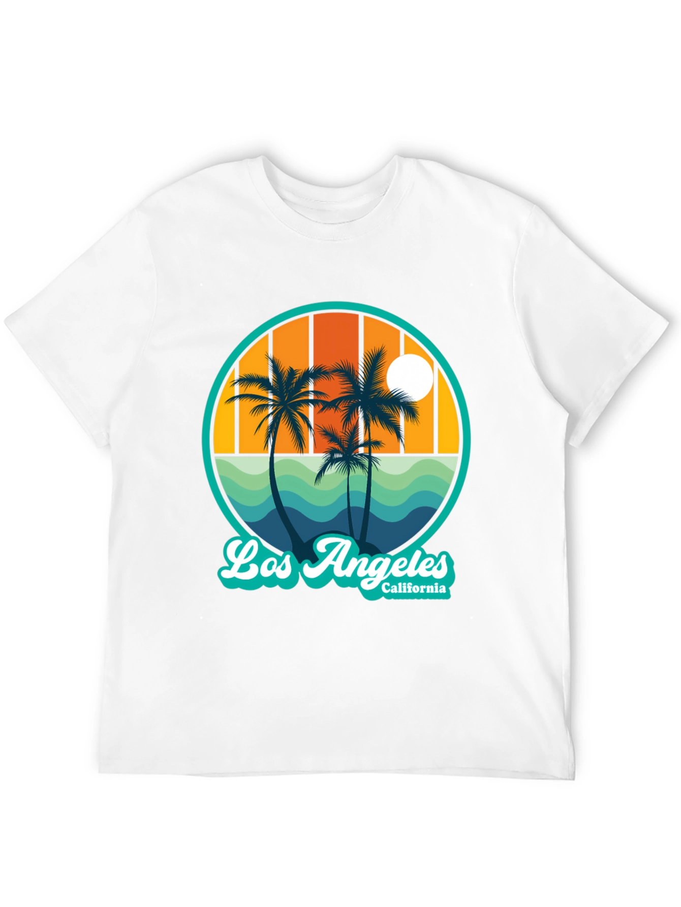 Black Los Angeles California Palms Graphic T-Shirt view 12