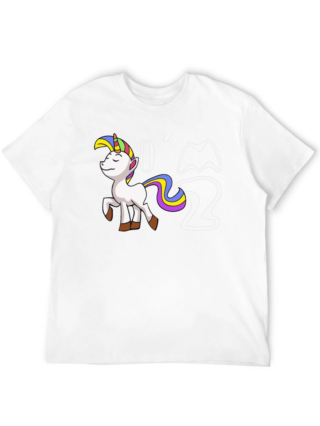 Black I'm Two Unicorn Birthday T-Shirt view 12
