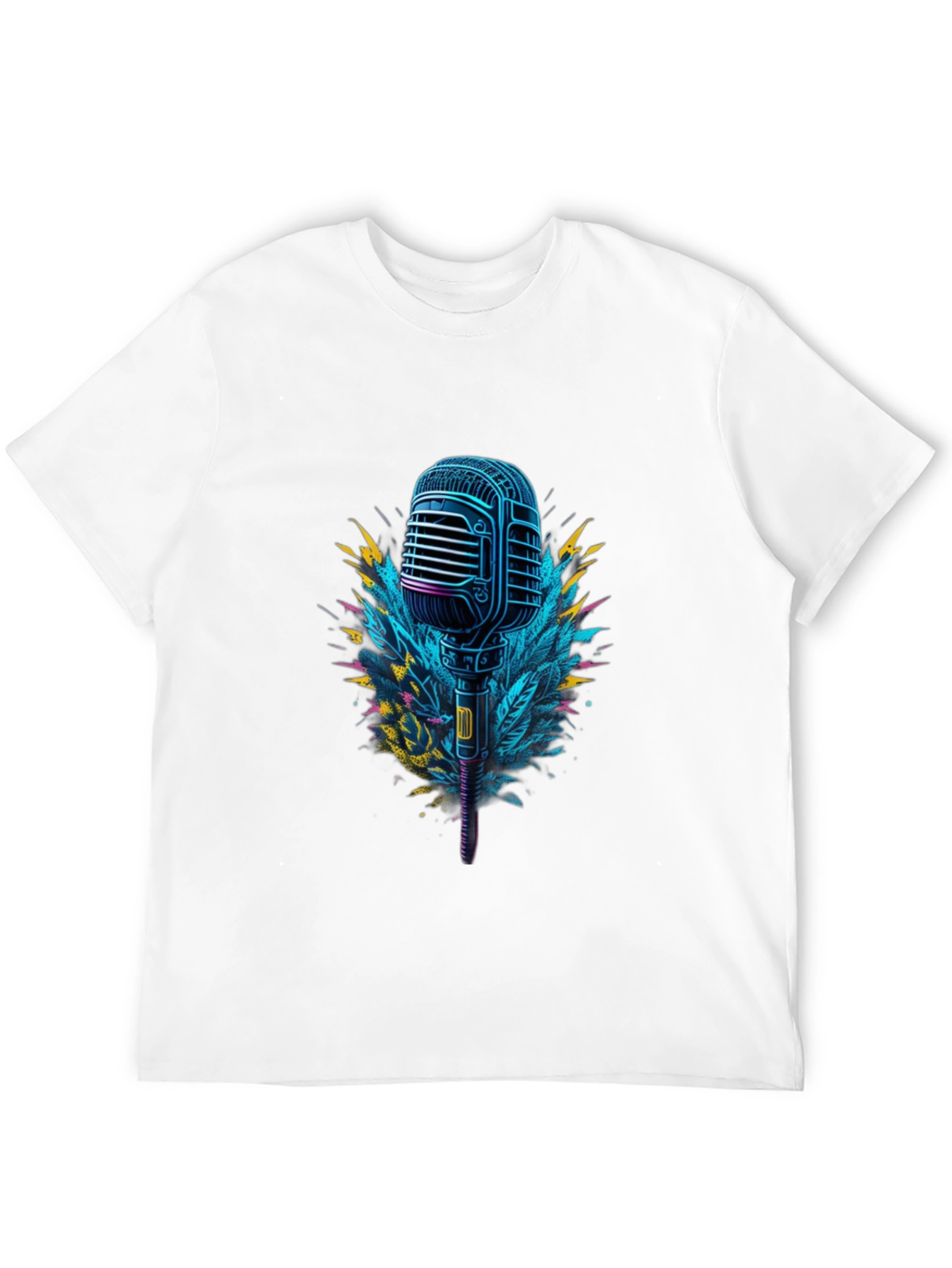 Black Retro Microphone Graphic Tee - Cool Musician Style view 12