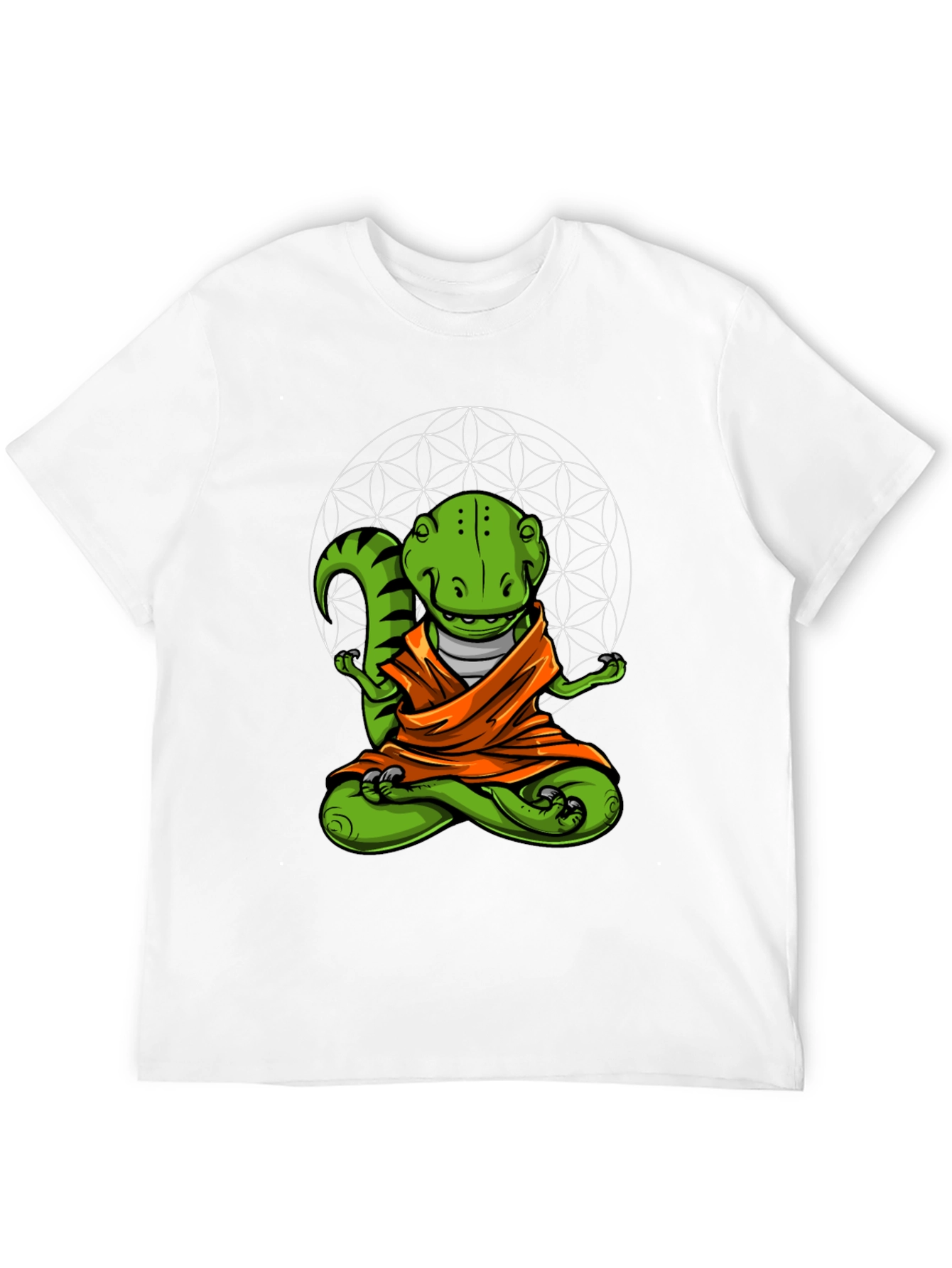 Black Zen Dino T-Shirt - Meditating Reptile Tee view 12