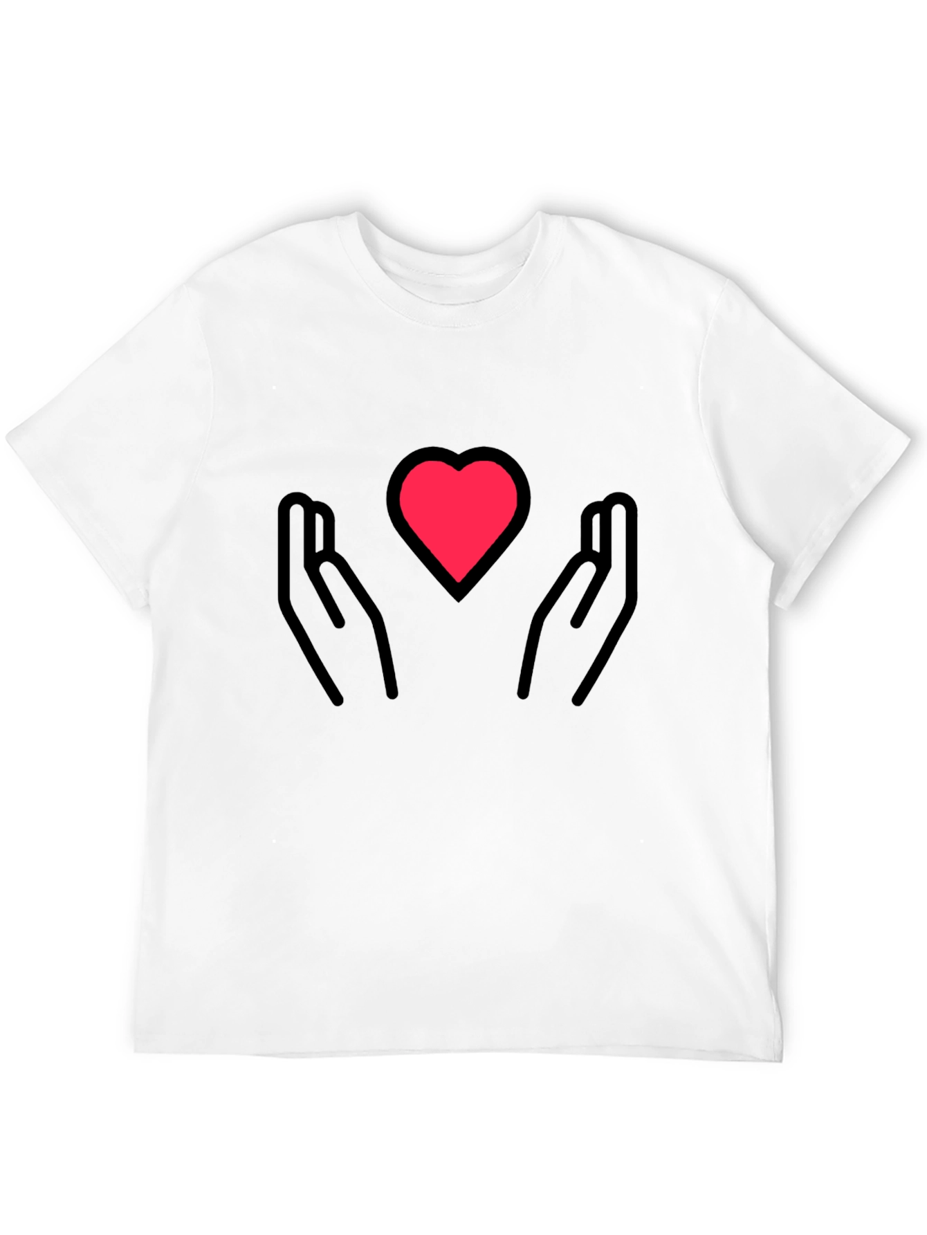 Black Heart in Hands Graphic Tee - Black Cotton Blend view 12