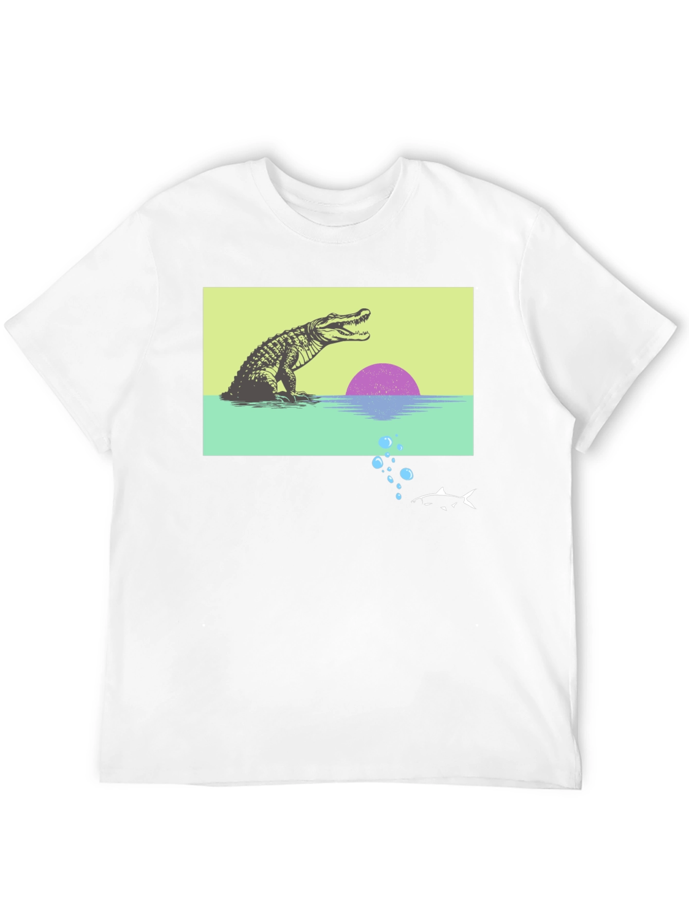 Black Retro Gator Sunset Graphic Tee view 12