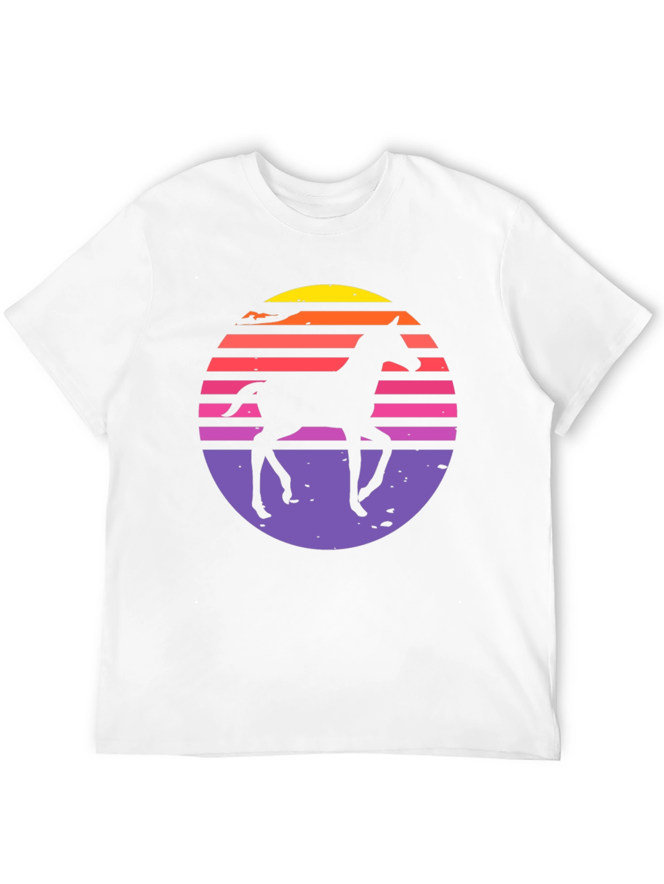 Black Retro Horse Sunset Graphic T-Shirt view 12