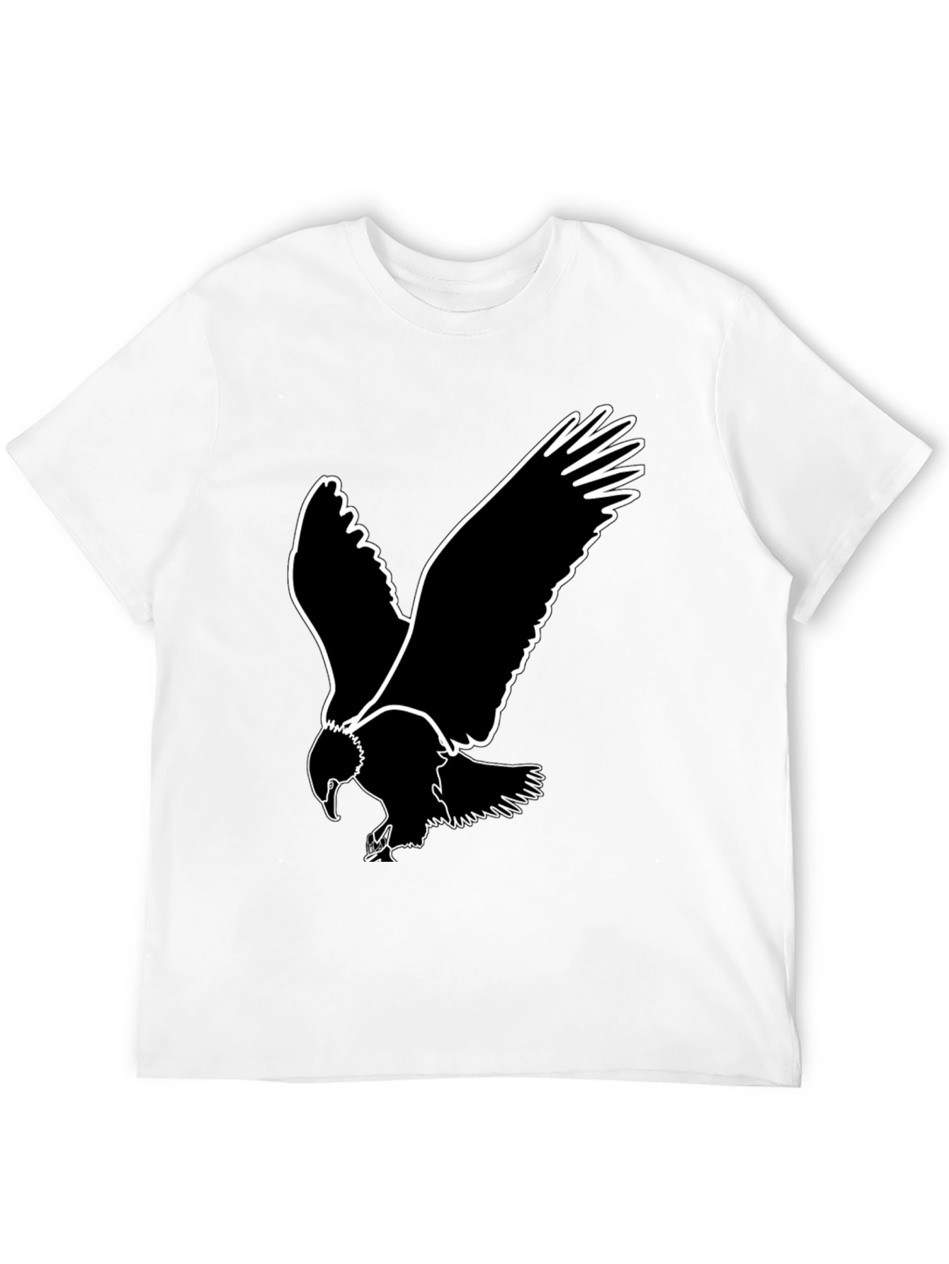 Black Bold Eagle Graphic Tee - Black Cotton T-Shirt view 12