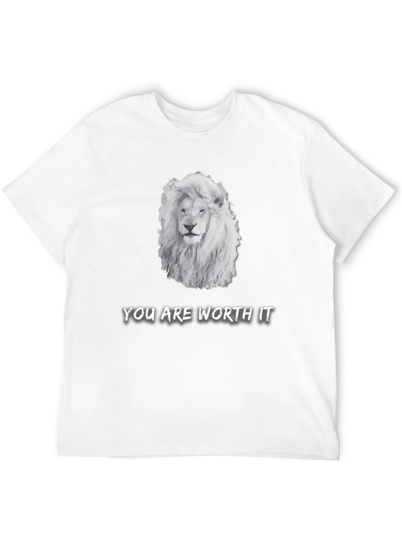 Black Lion Graphic Tee - "You Are Worth It" Unisex T-Shirt view 12