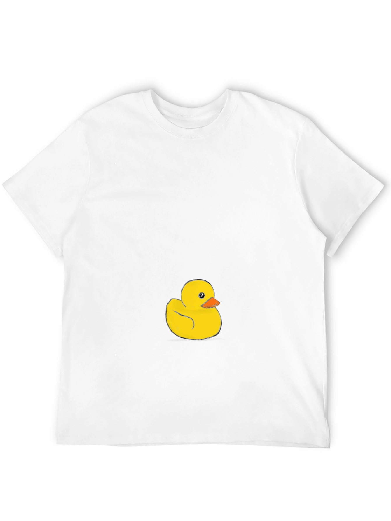 Black Men's Black T-Shirt with Cute Rubber Duck Graphic view 12