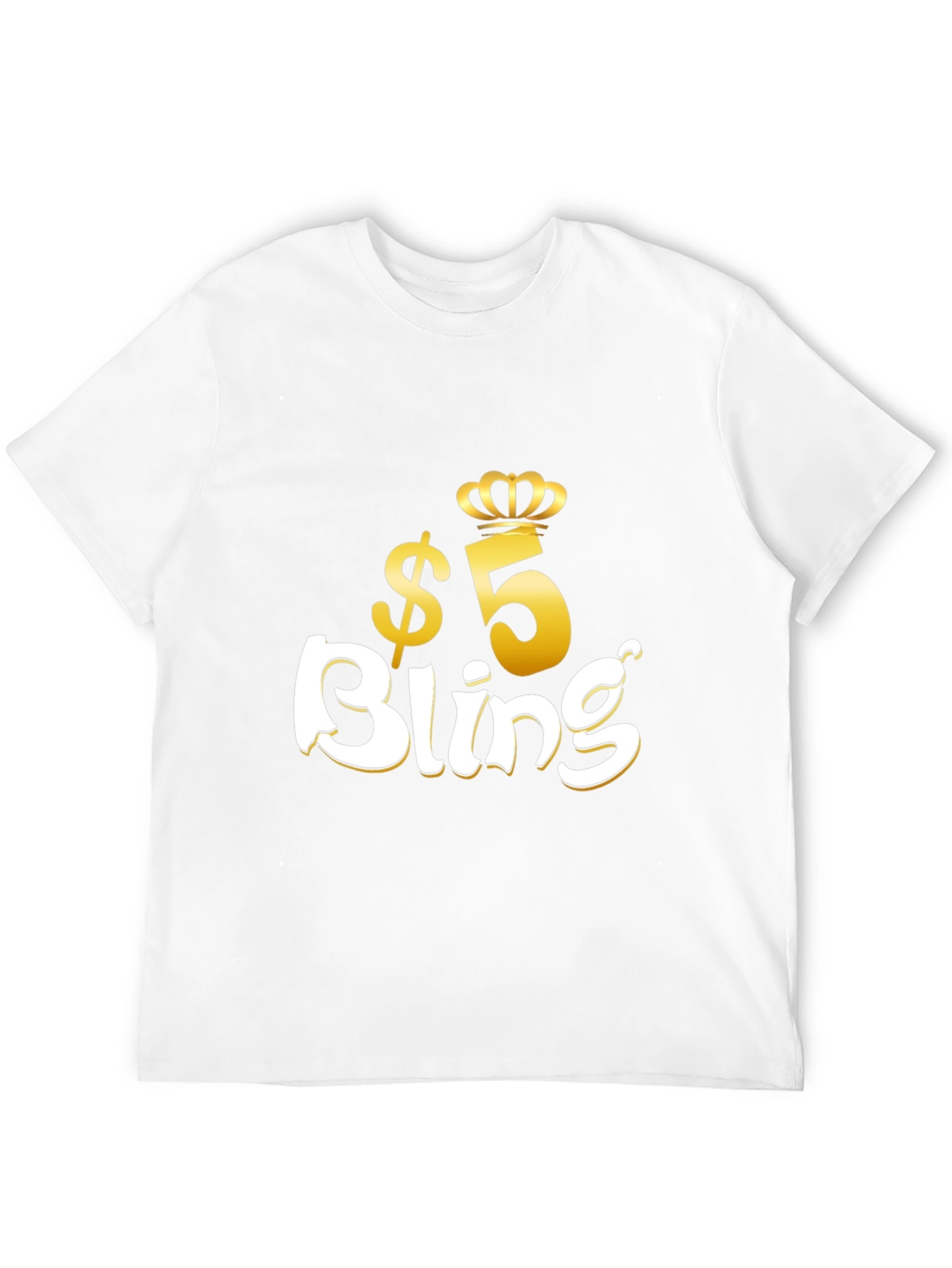 Black $5 Bling Graphic T-Shirt - Stylish Crown Design view 12