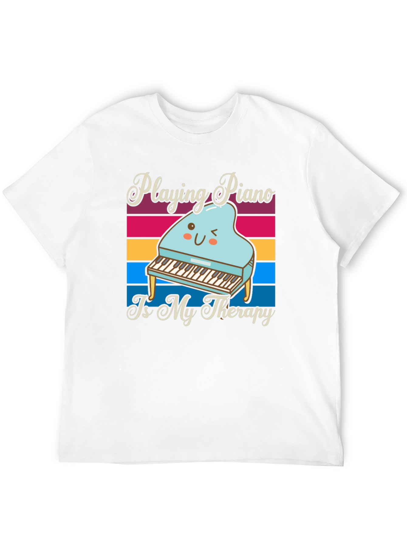 Black Playing Piano is My Therapy T-Shirt view 12