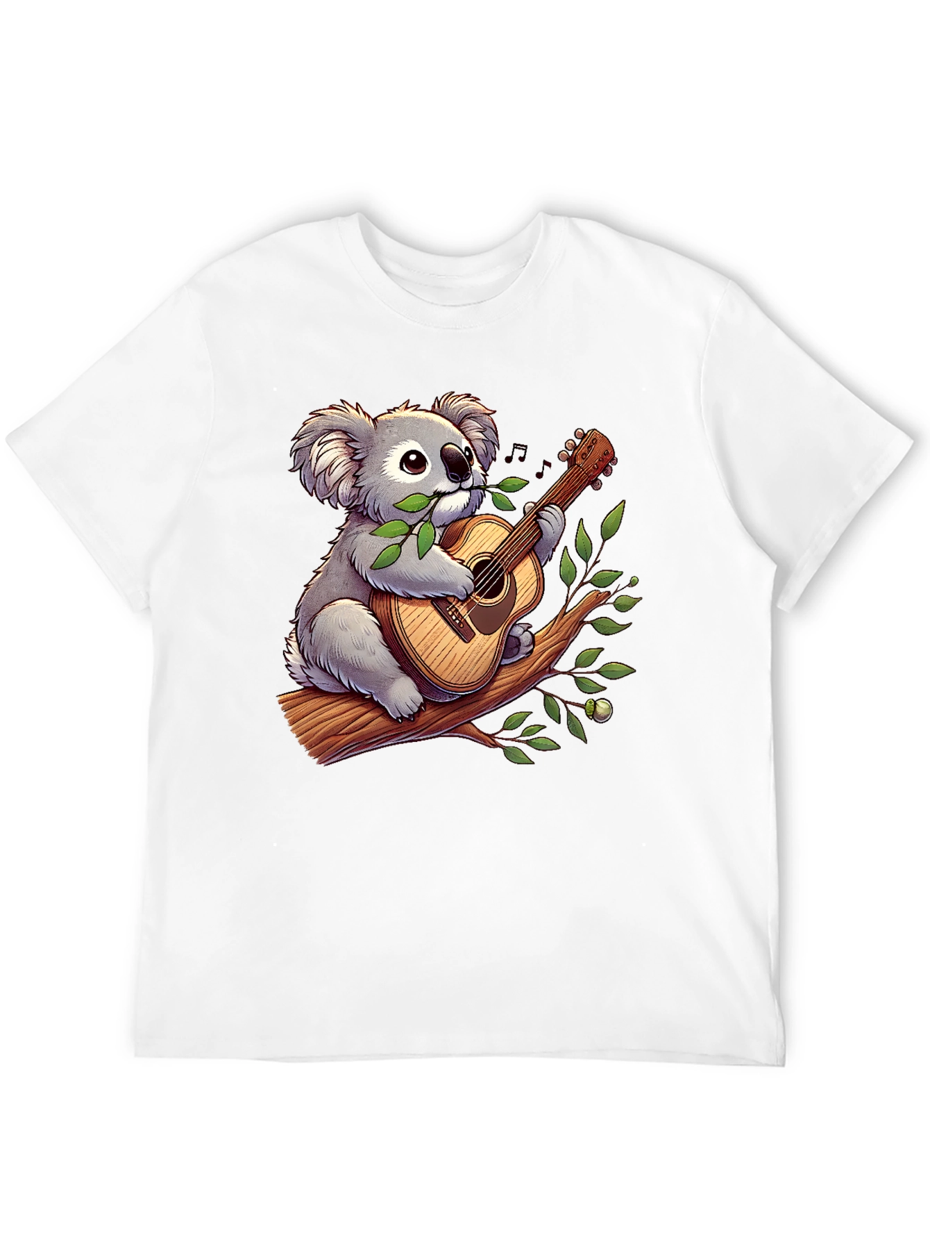 Black Koala Guitar Player Graphic T-Shirt view 12