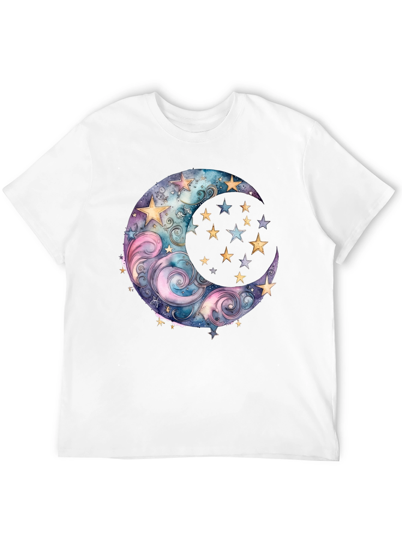Black Celestial Moon and Stars Graphic Tee - Black view 12