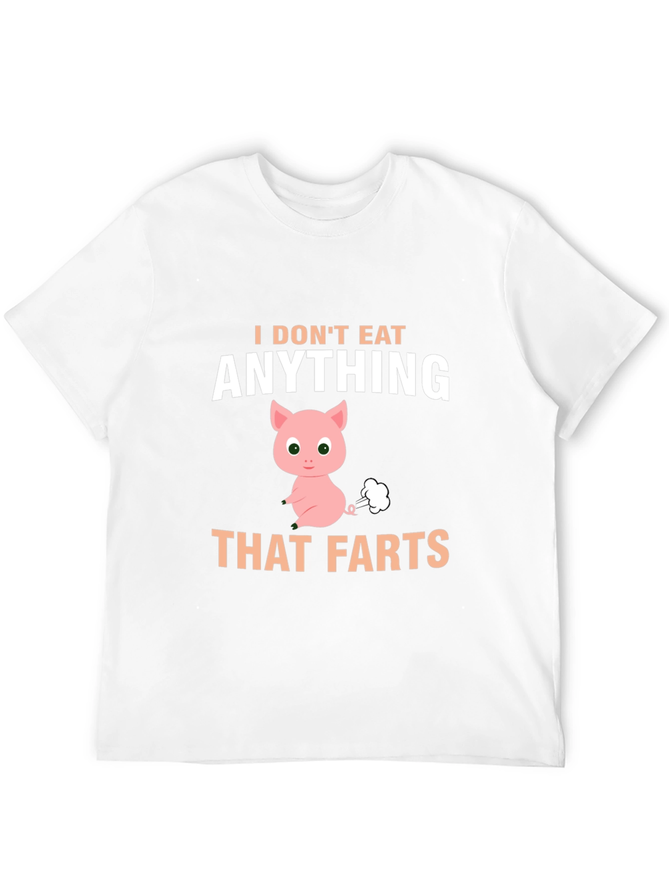 Black Funny Vegan T-Shirt - I Don't Eat Anything That Farts view 12