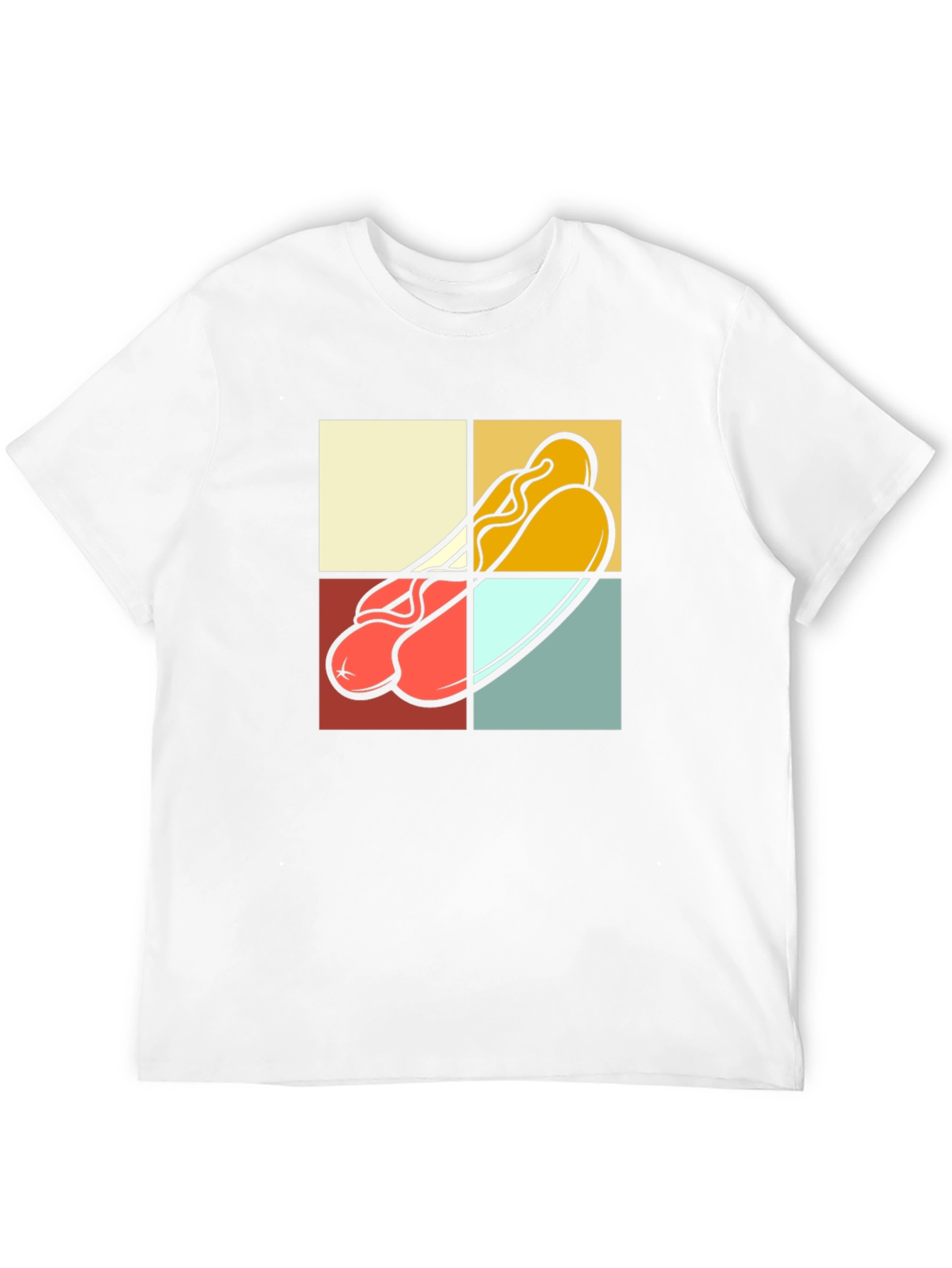 Black Retro Hotdog Graphic T-Shirt - Black Cotton Tee view 12